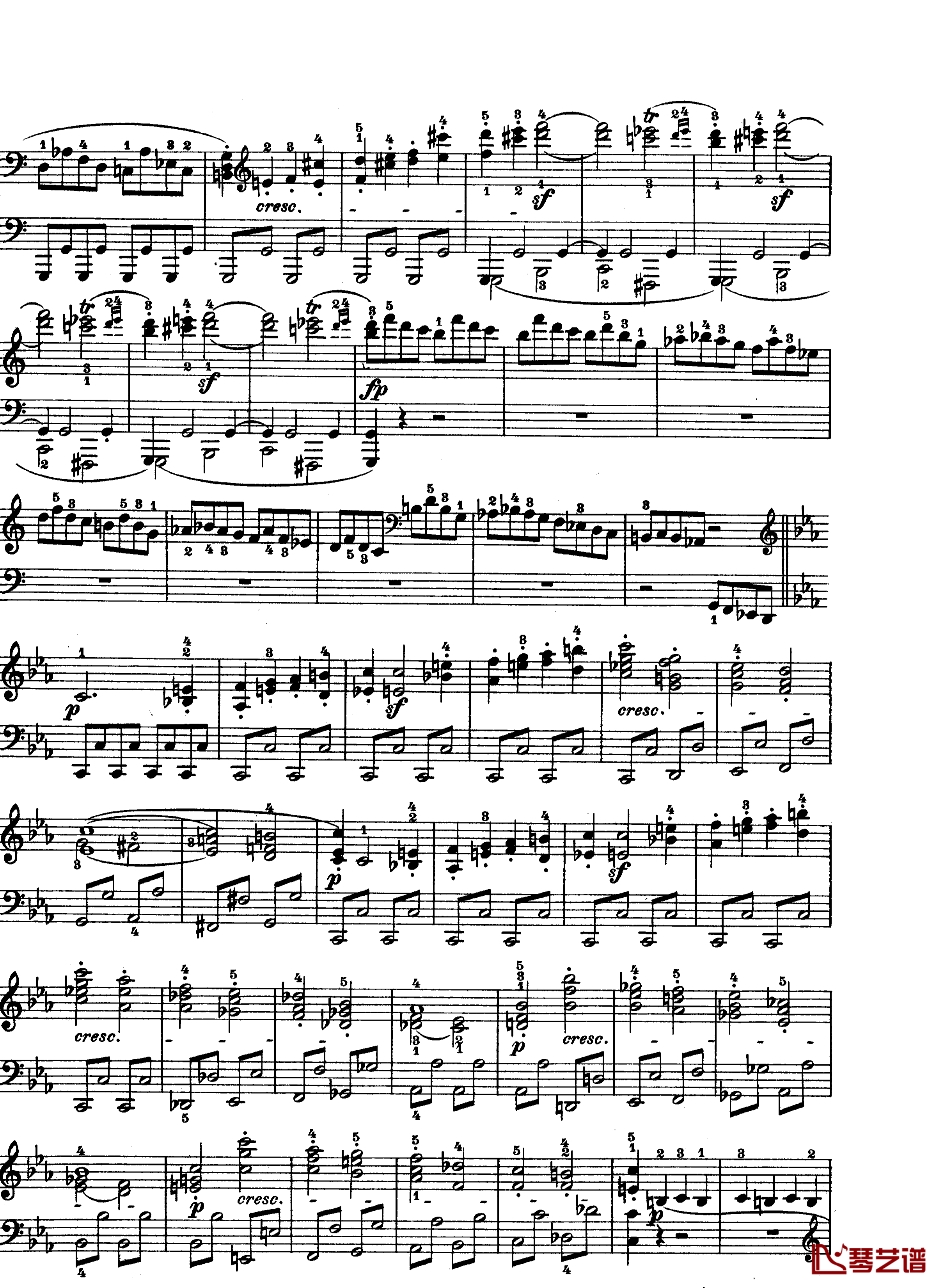 C小调第八琴奏鸣曲钢琴谱-悲怆-贝多芬-beethoven6