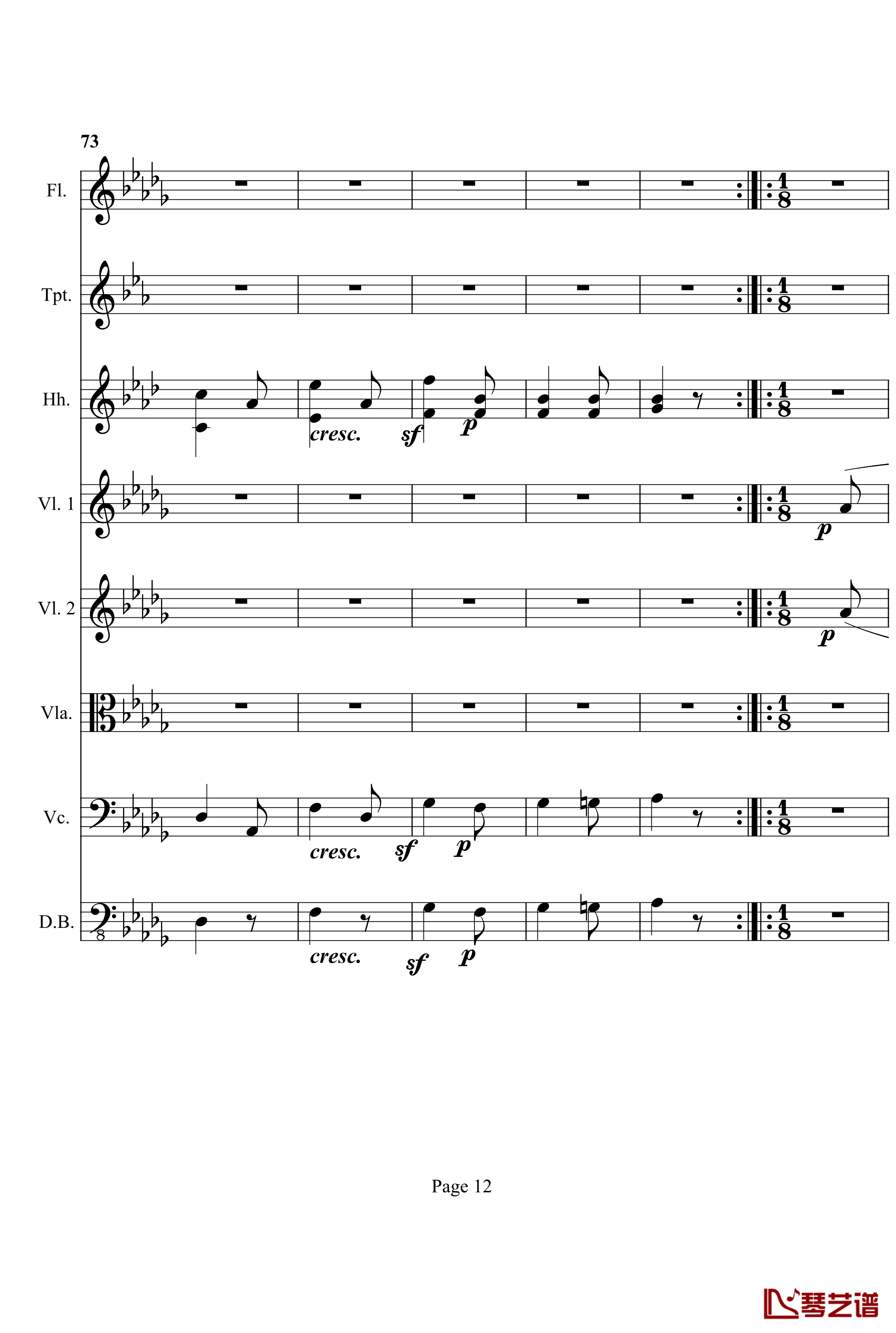 奏鸣曲之交响钢琴谱-第12首-Ⅱ-贝多芬-beethoven12