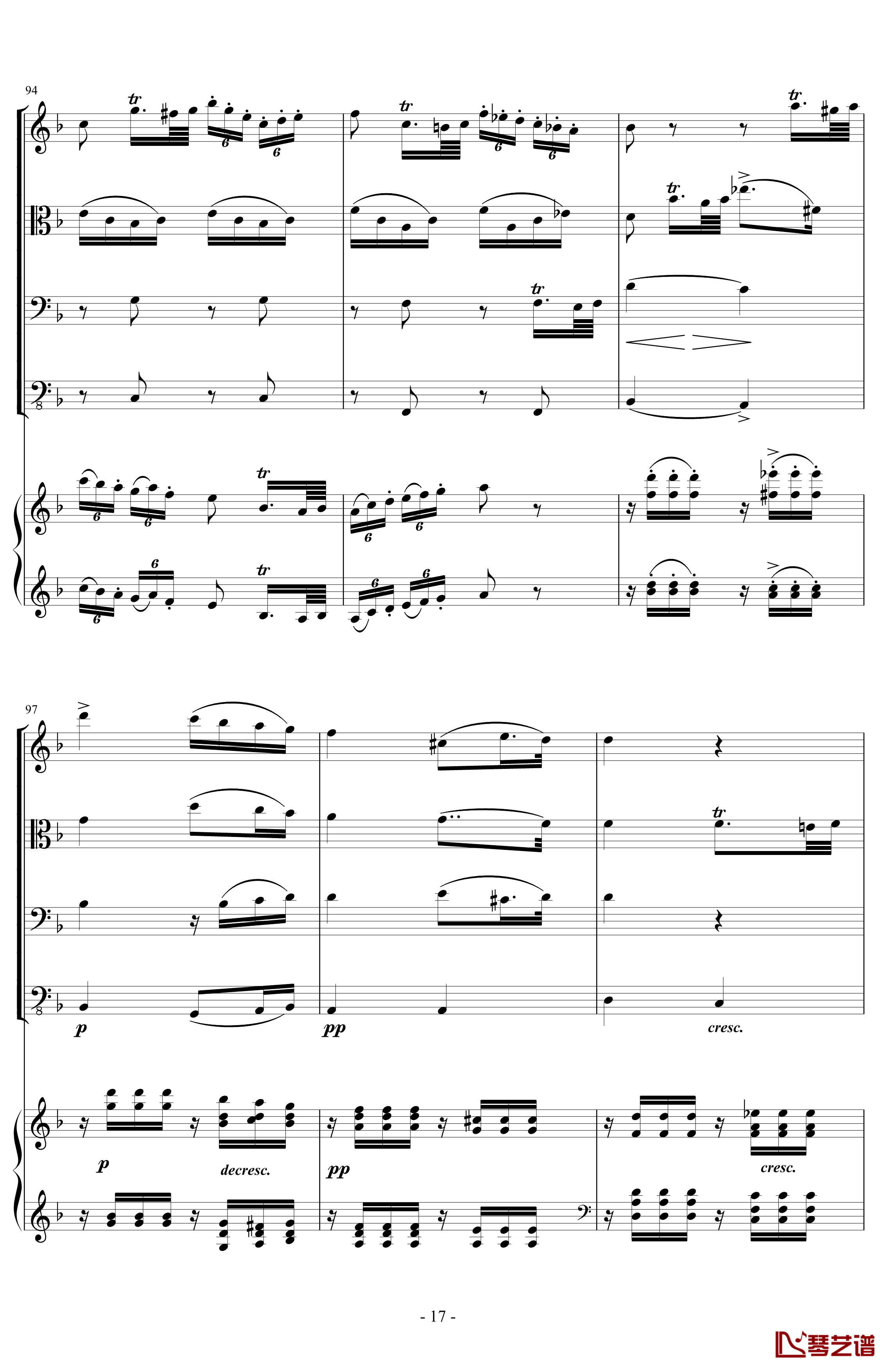 A大调弦乐五重奏“鳟鱼”第四乐章钢琴谱-总谱-舒伯特17