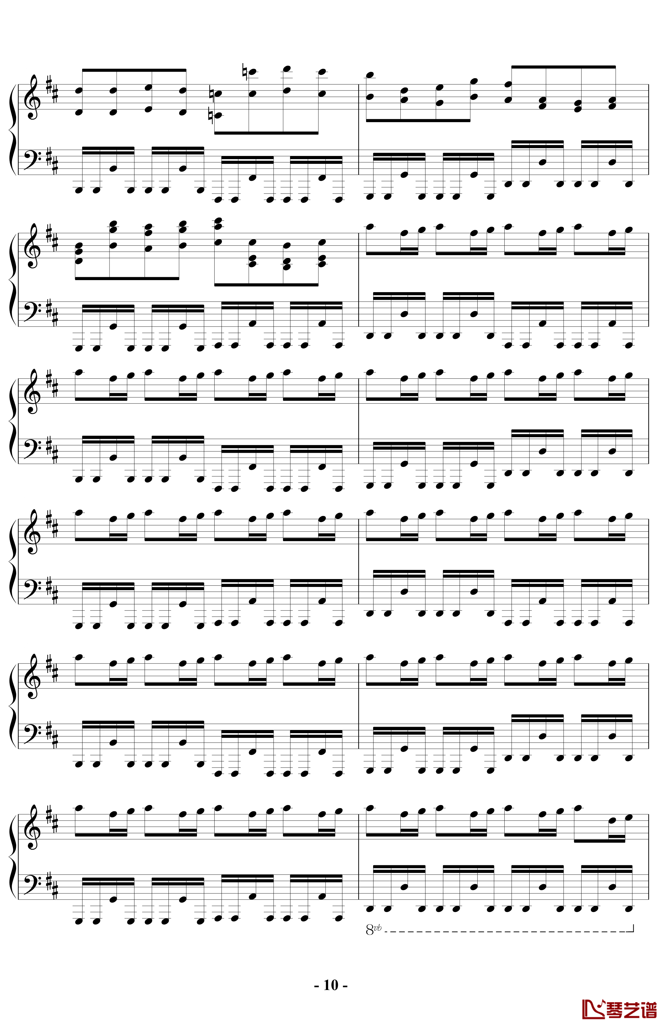 卡农钢琴谱-钢琴摇滚标准版-帕赫贝尔-Pachelbel10