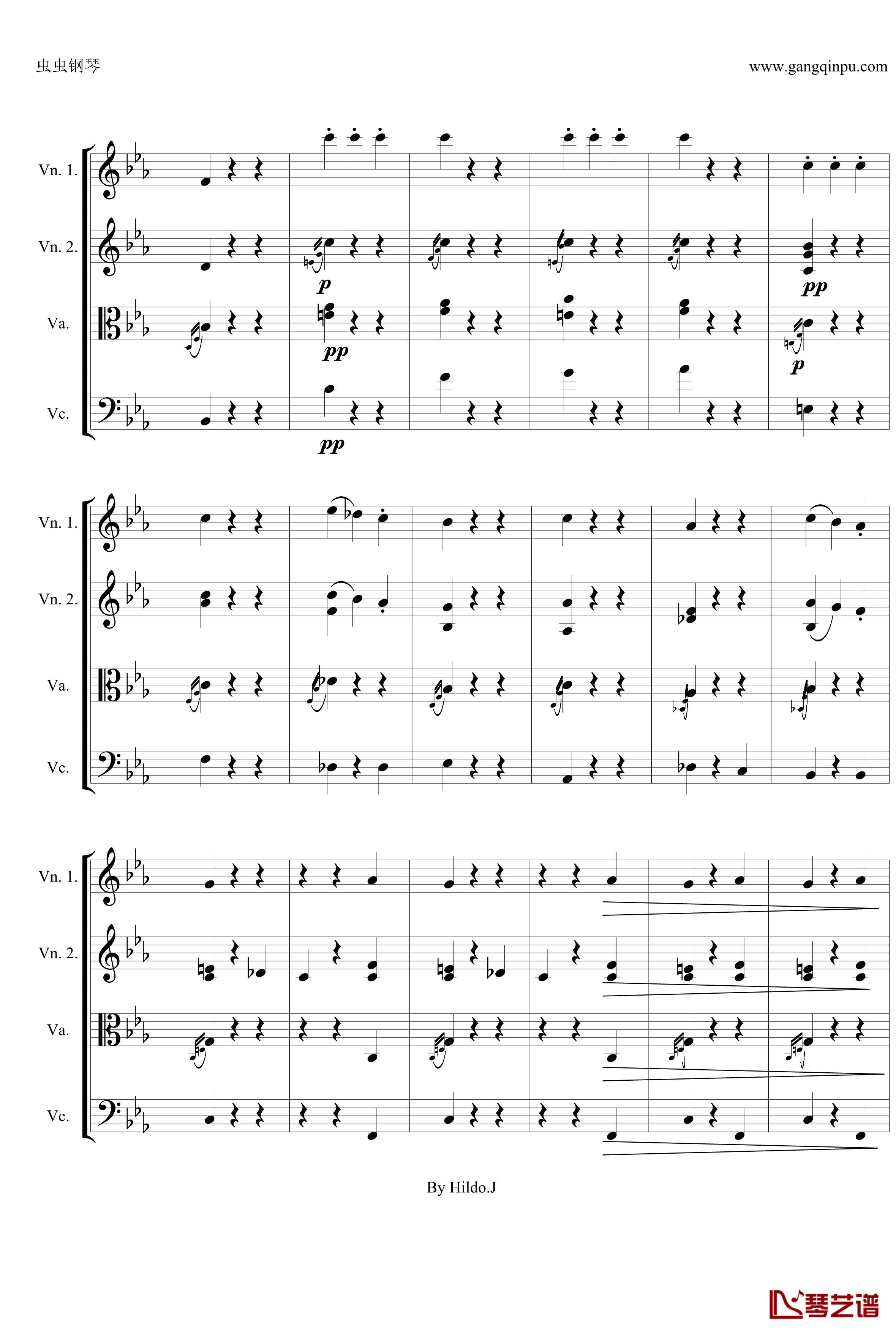 命运交响曲第三乐章钢琴谱-弦乐版-贝多芬-beethoven18