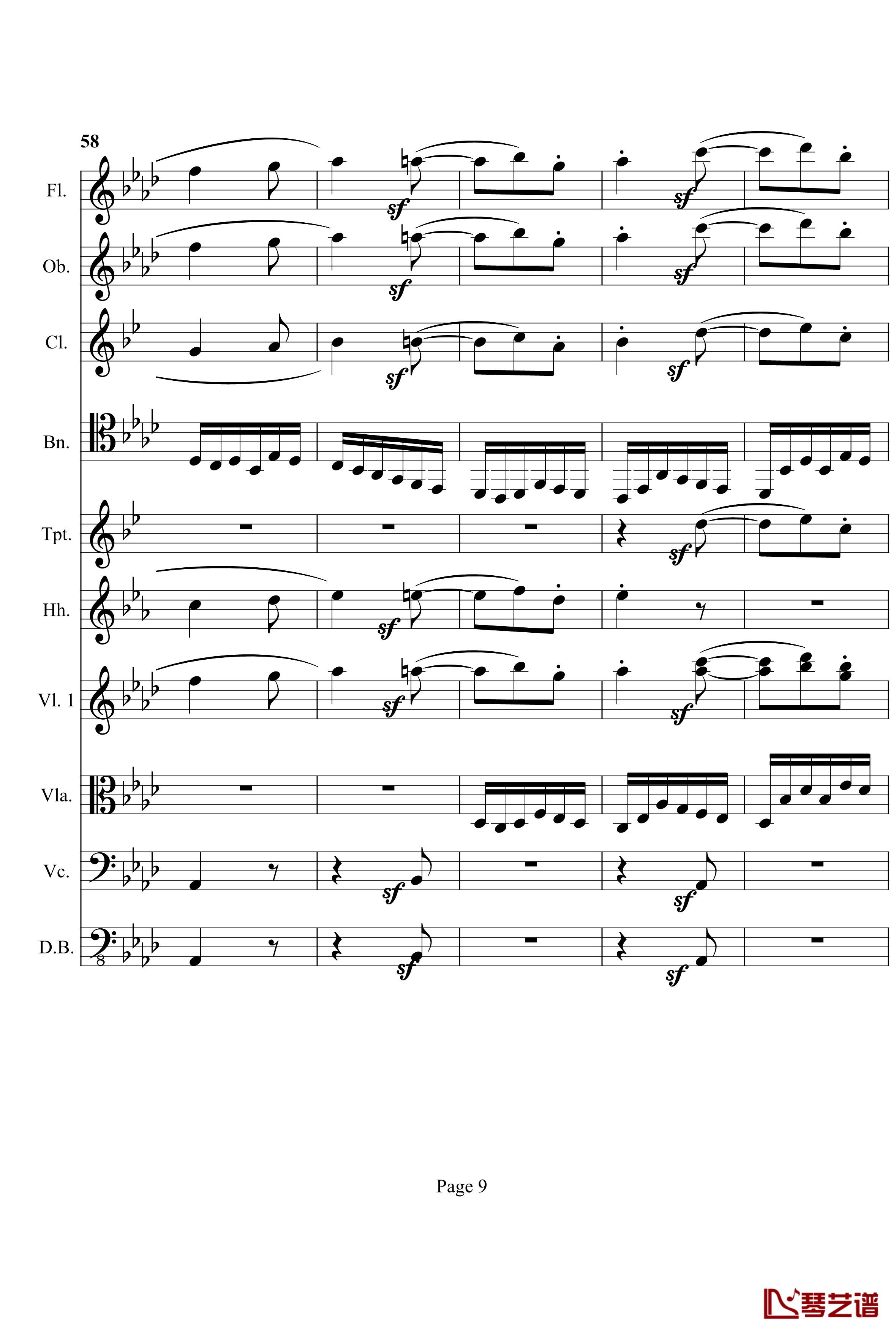 奏鸣曲之交响钢琴谱-第12首-Ⅱ-贝多芬-beethoven9
