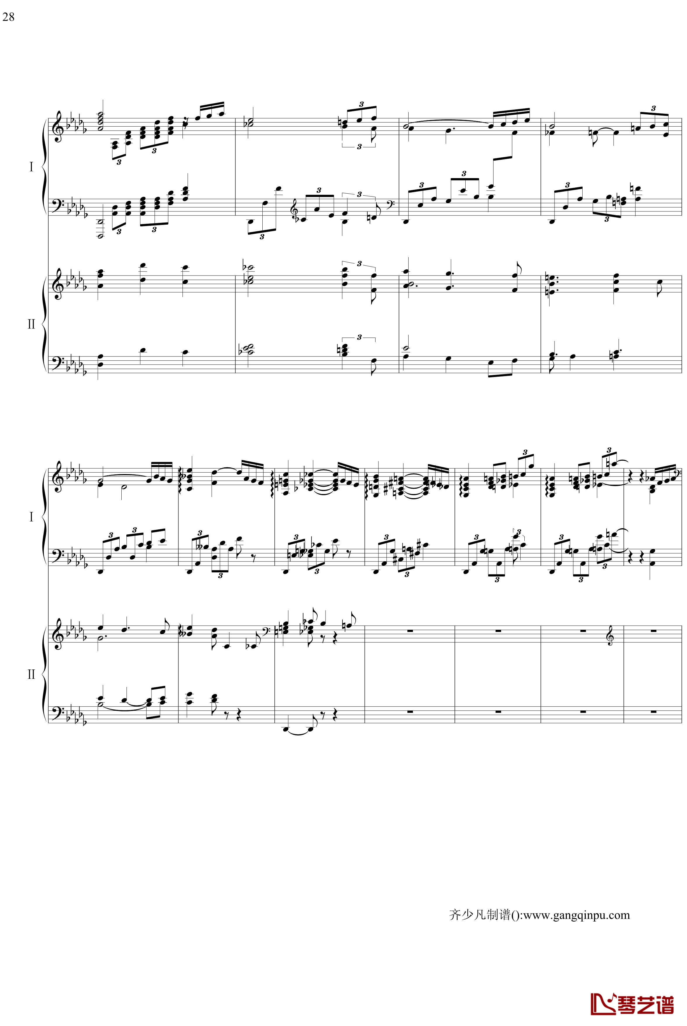 帕格尼尼主题狂想曲钢琴谱-11~18变奏-拉赫马尼若夫28