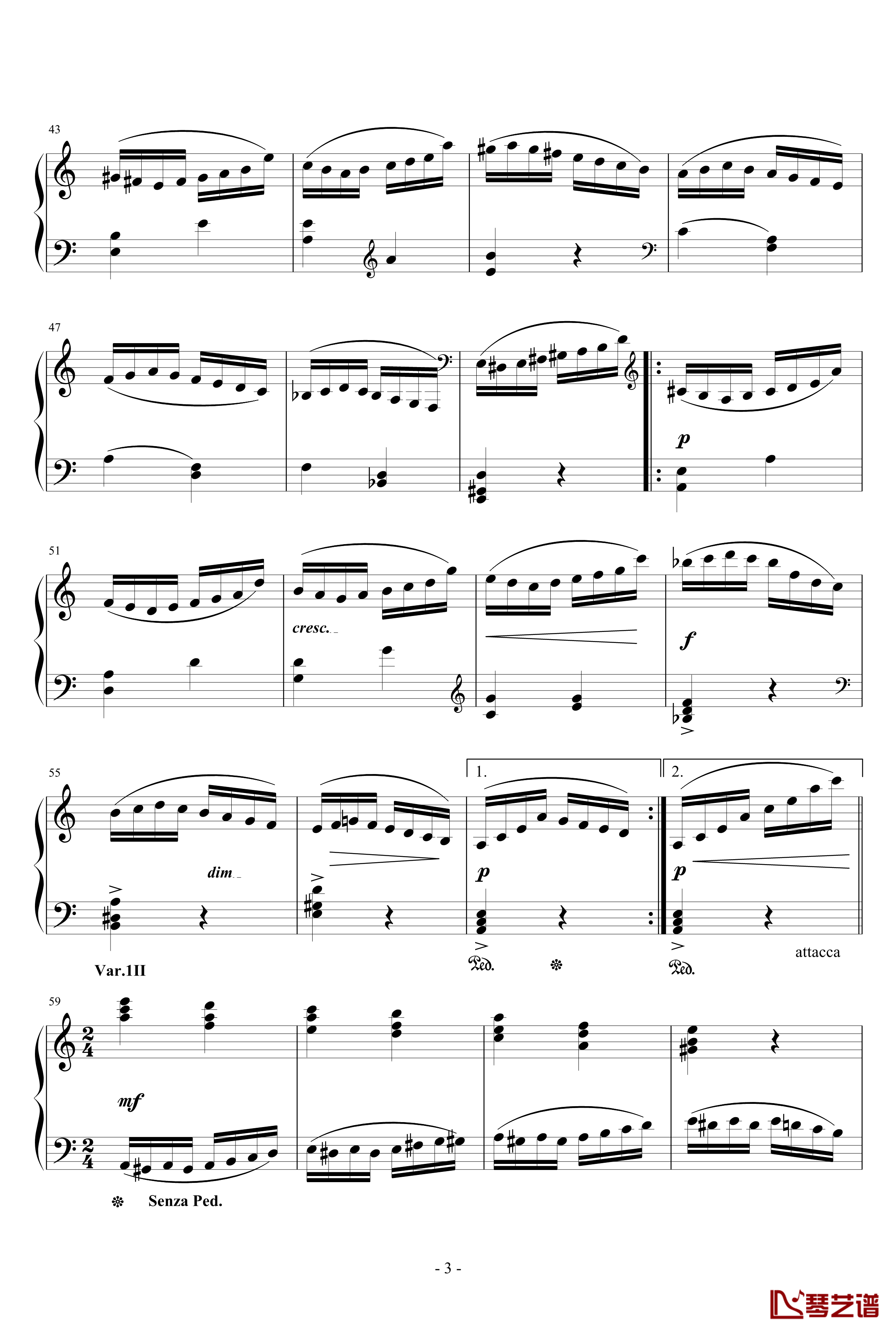 帕格尼尼主题变奏曲钢琴谱-别尔科维奇3