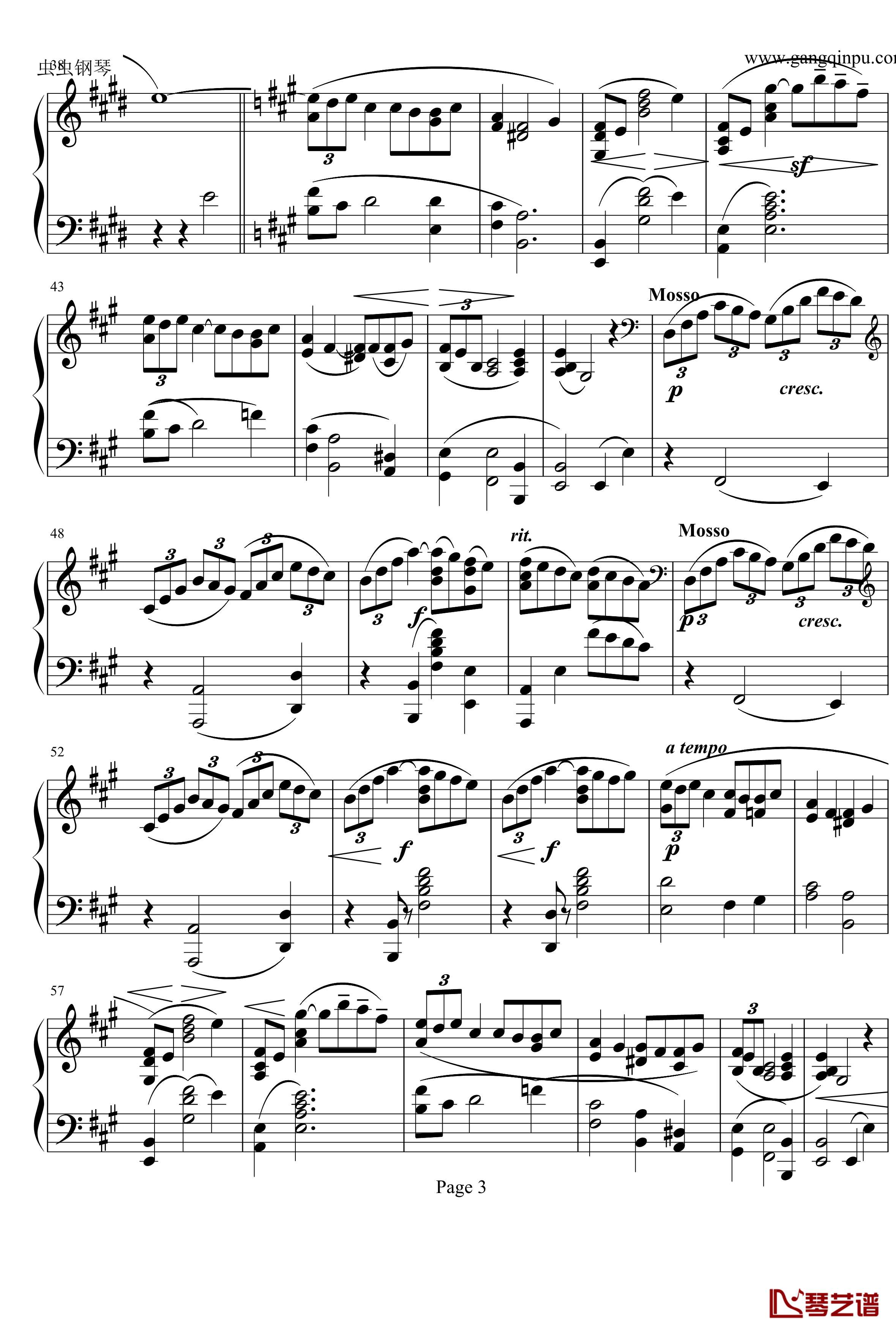 德彪西2首阿拉伯风格曲之一钢琴谱-德彪西3