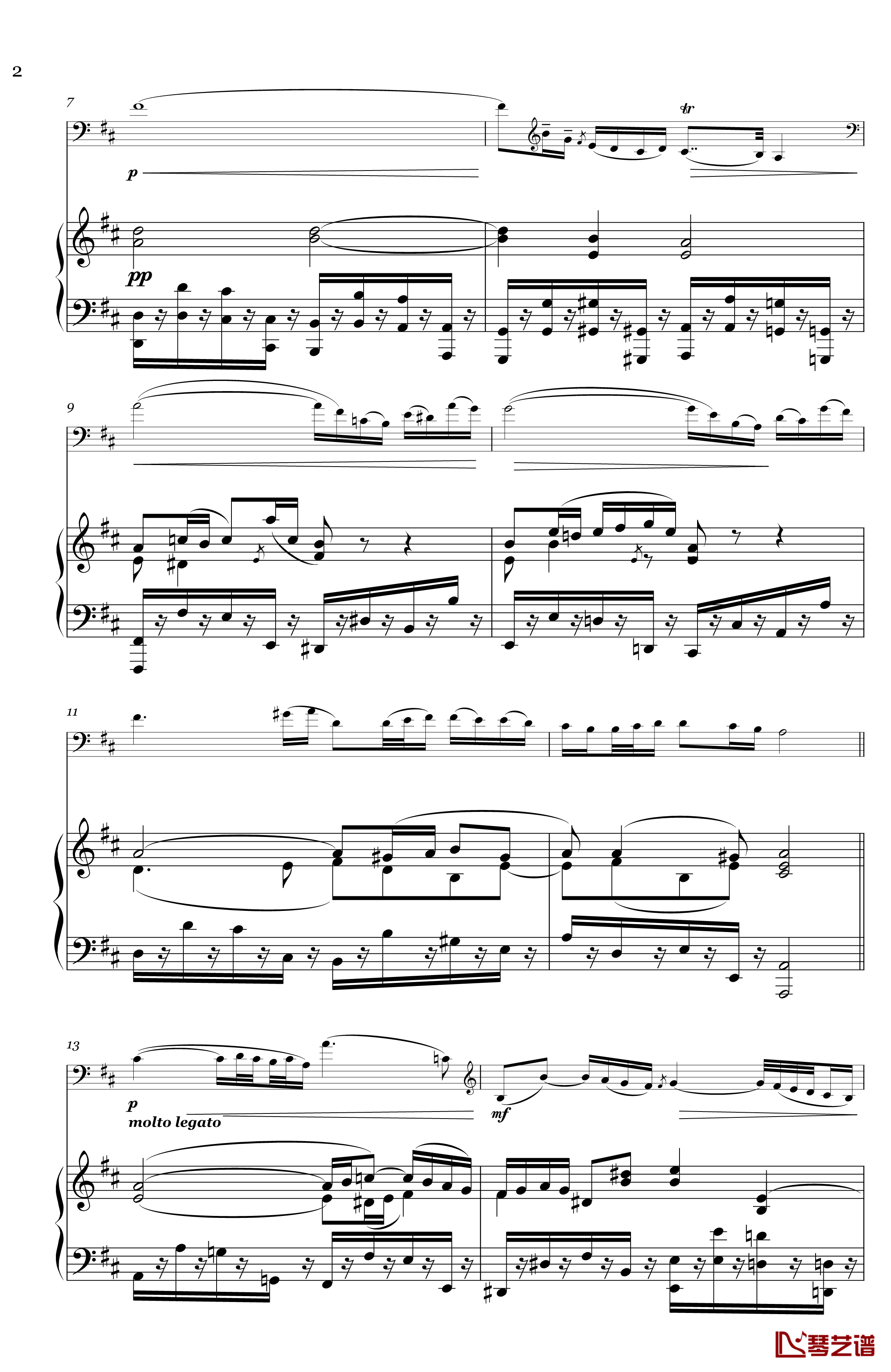G弦之歌钢琴谱-巴赫-P.E.Bach2