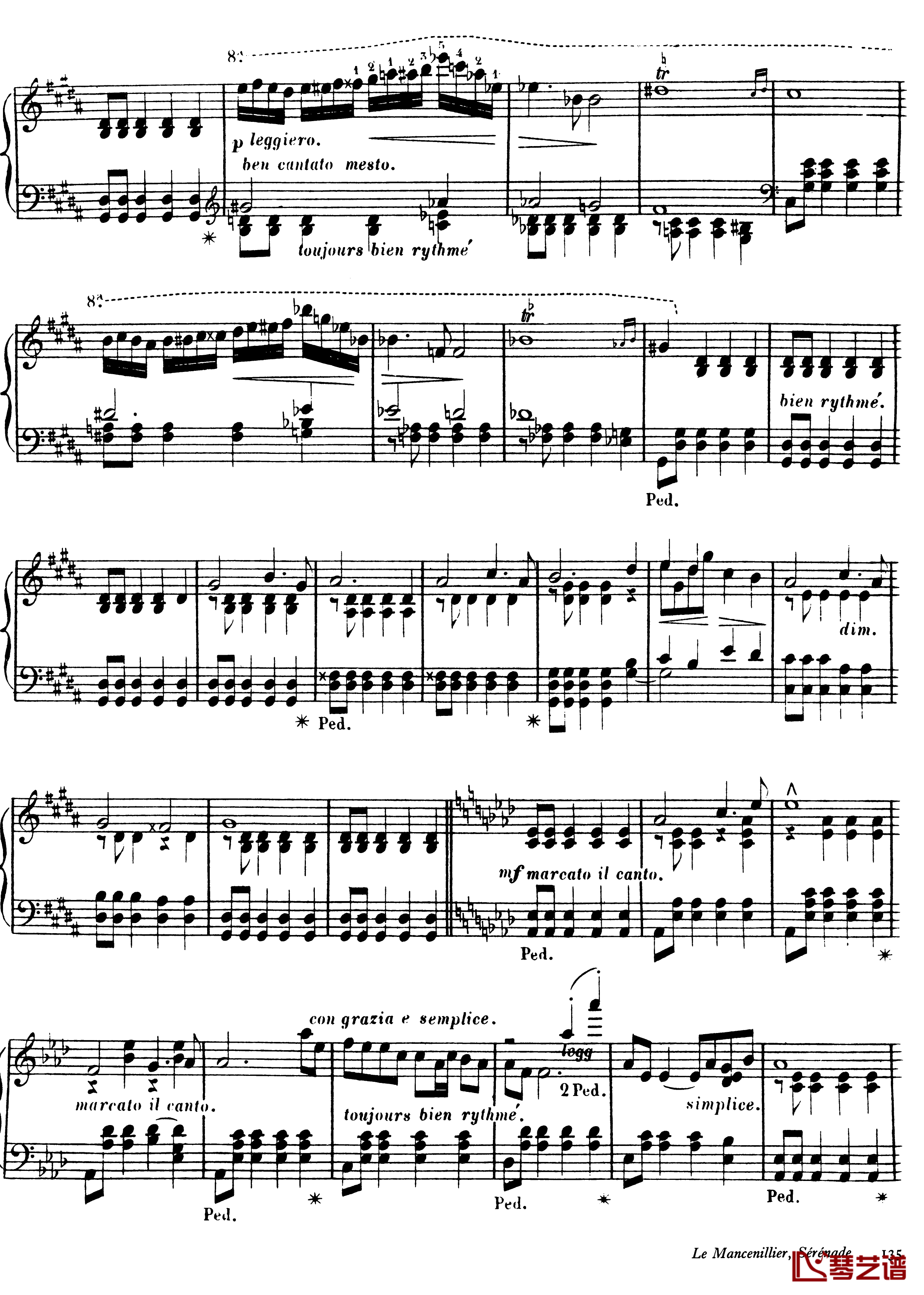 西印度小夜曲 Op.11钢琴谱-戈特沙尔克3
