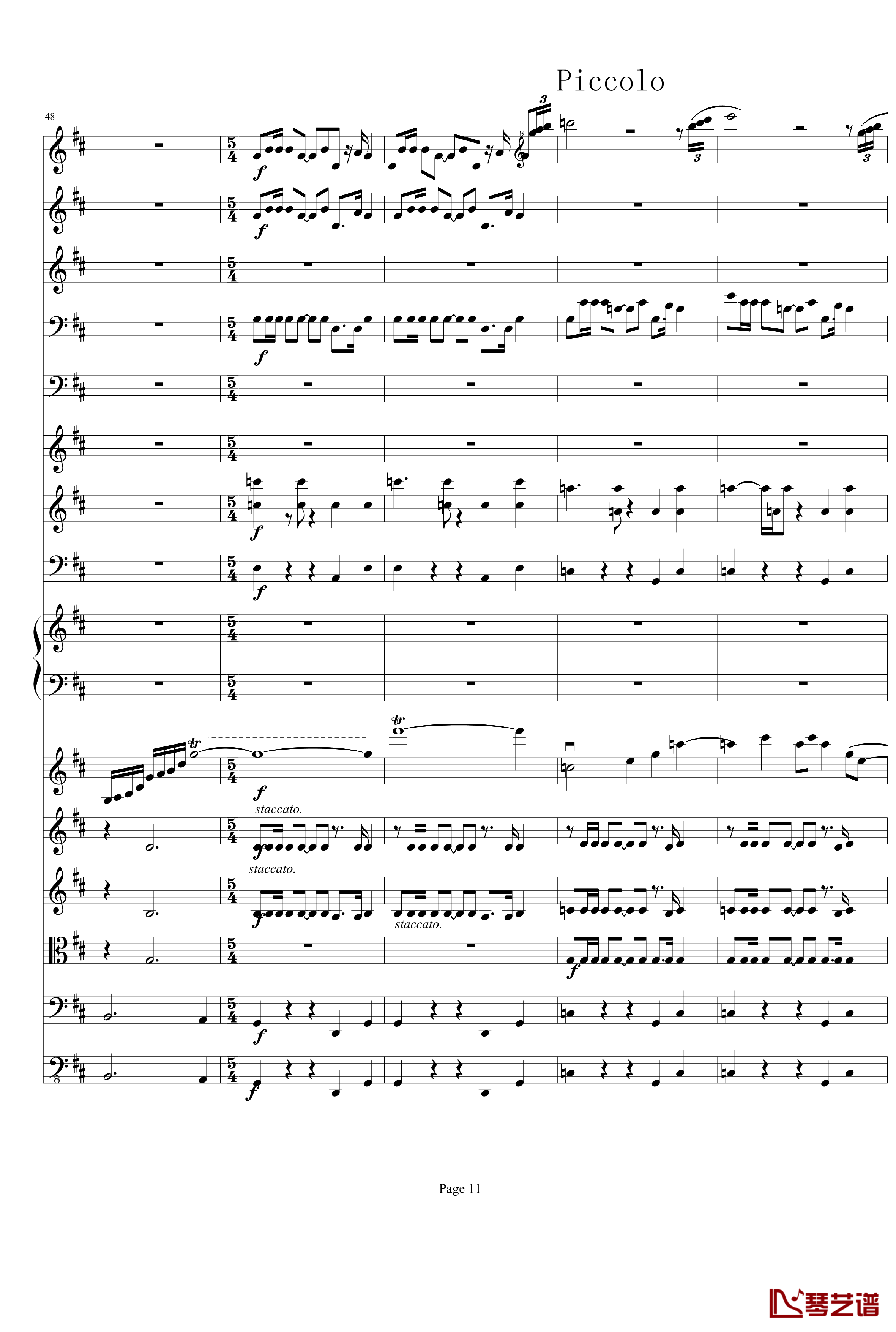 b小调小提琴协奏曲第三乐章钢琴谱-总谱-项道荣11