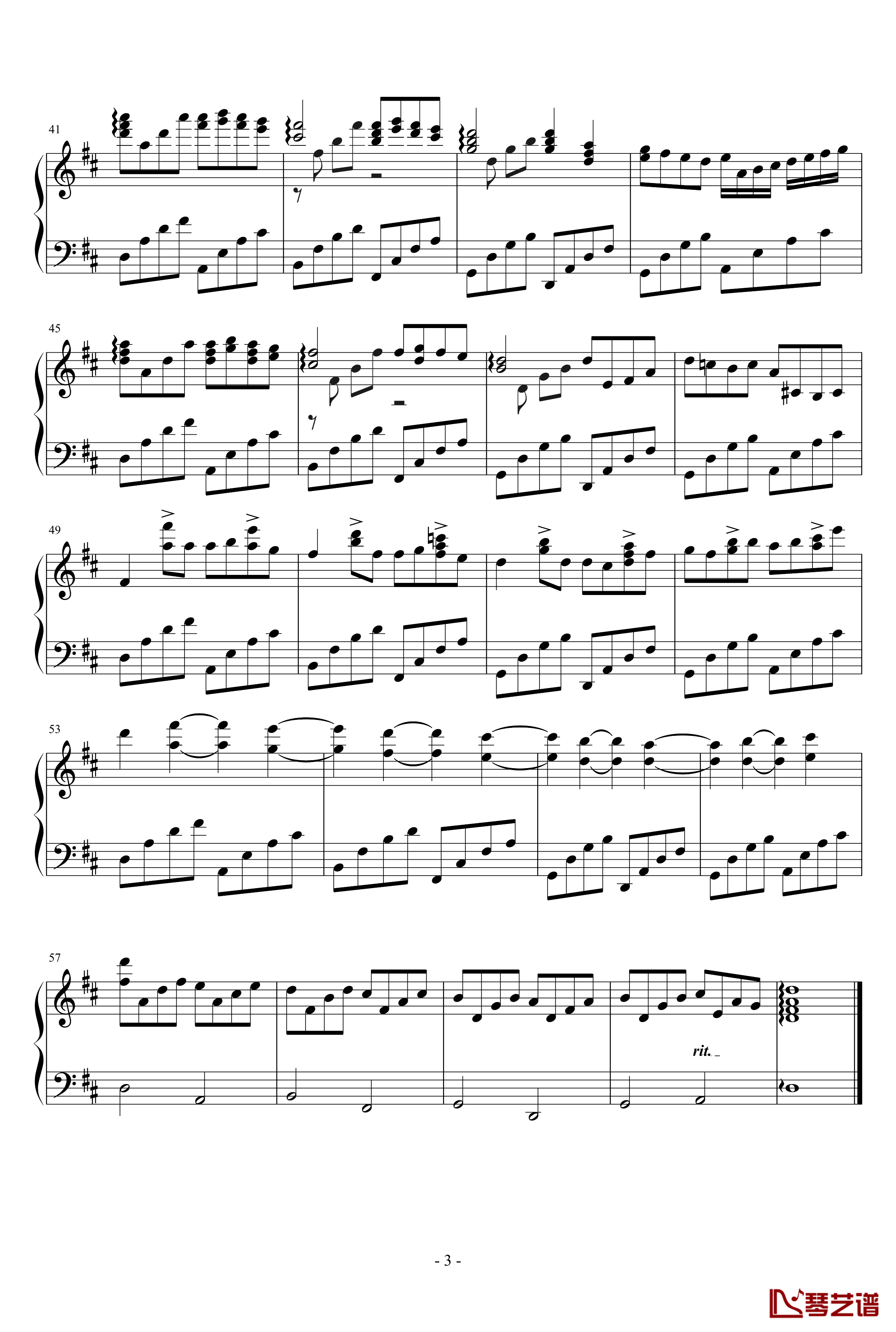 D大调卡农钢琴谱-帕赫贝尔-Pachelbel3
