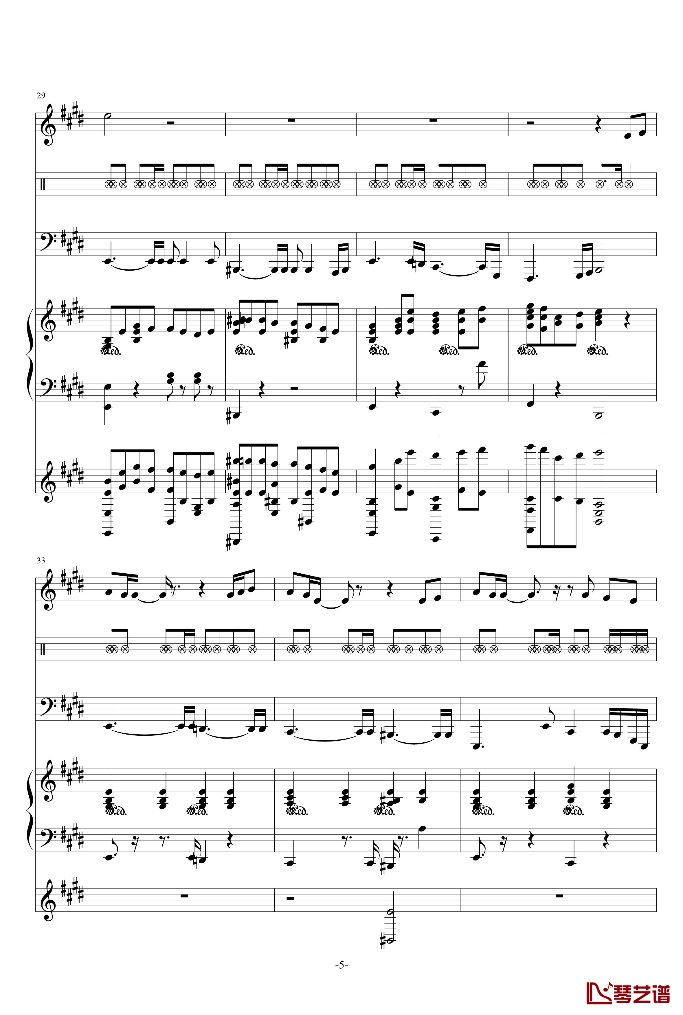 最长的电影钢琴谱-总谱-周杰伦5