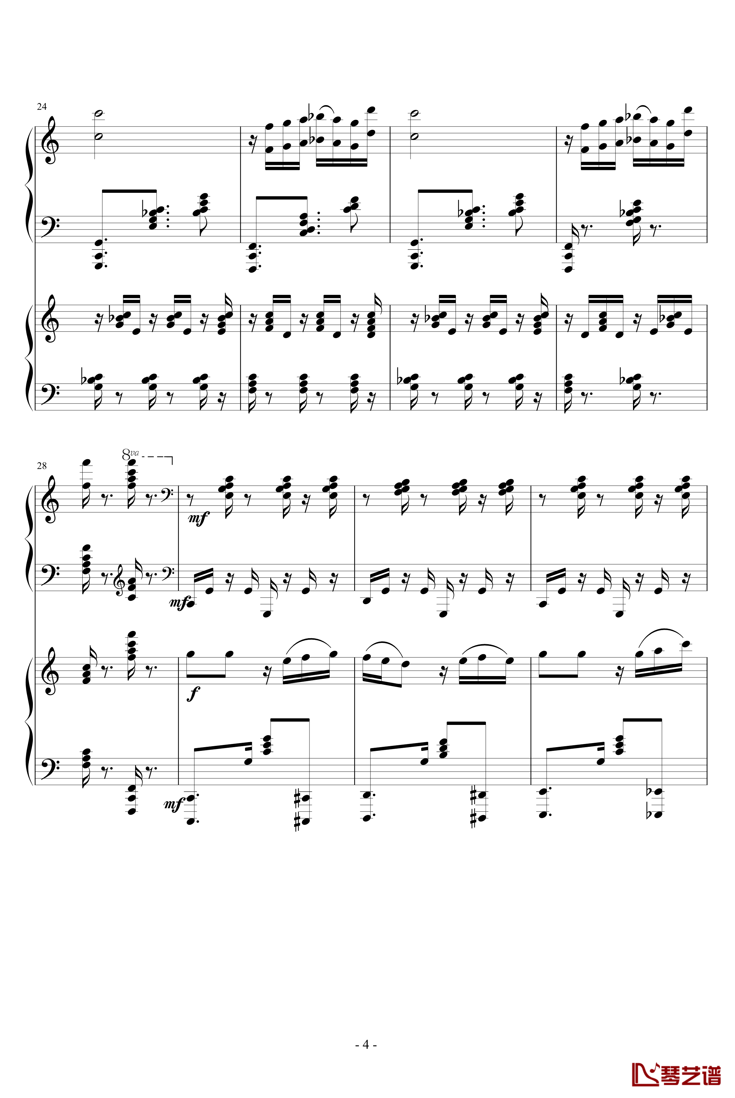 爵士双钢琴奏鸣曲第三乐章钢琴谱-米约4