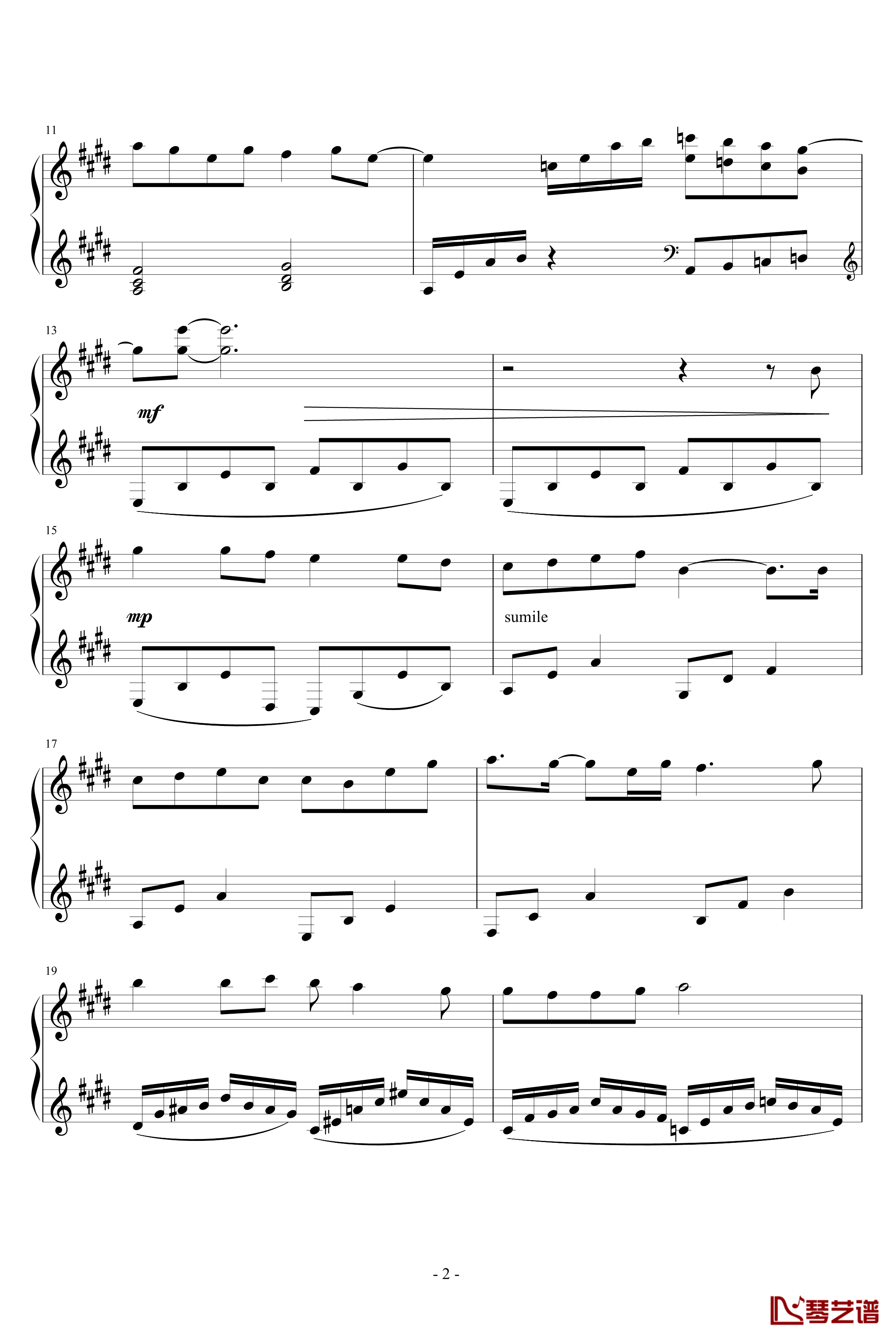 melodies of life钢琴谱-最终幻想2