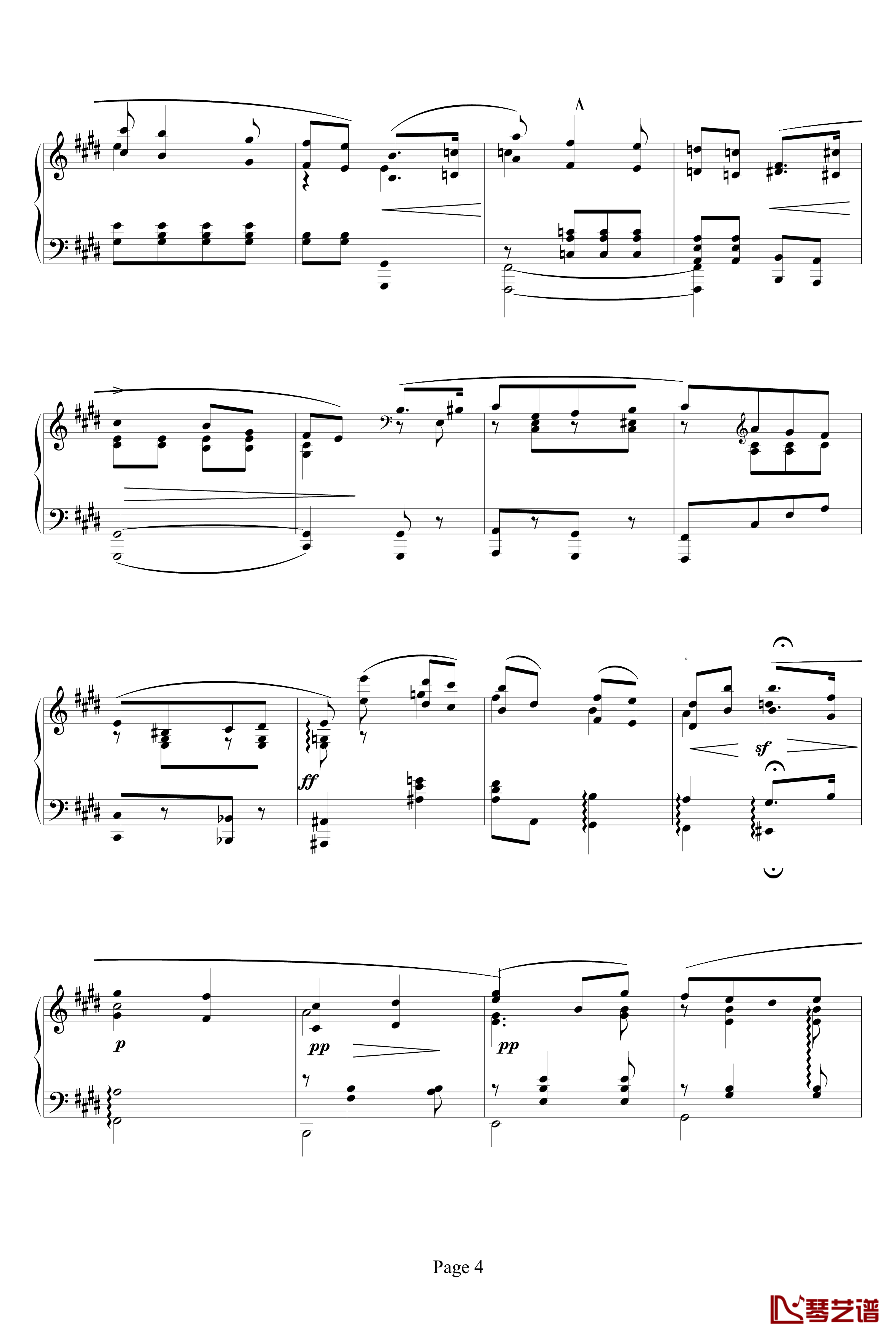 爱的致意钢琴谱-埃尔加-Edward Elgar4