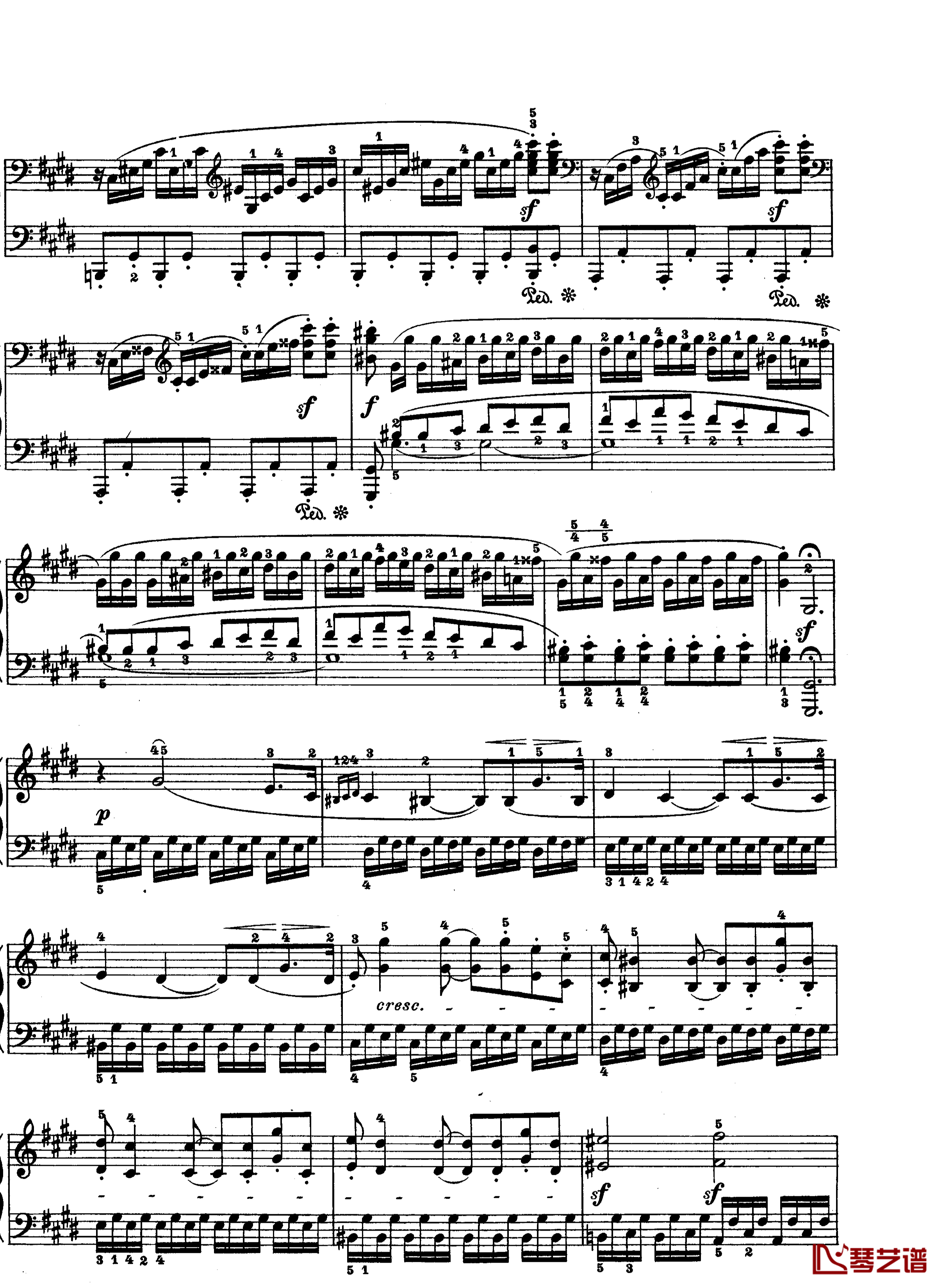 月光曲钢琴谱-第十四钢琴奏鸣曲-Op.27 No.2-贝多芬-beethoven10