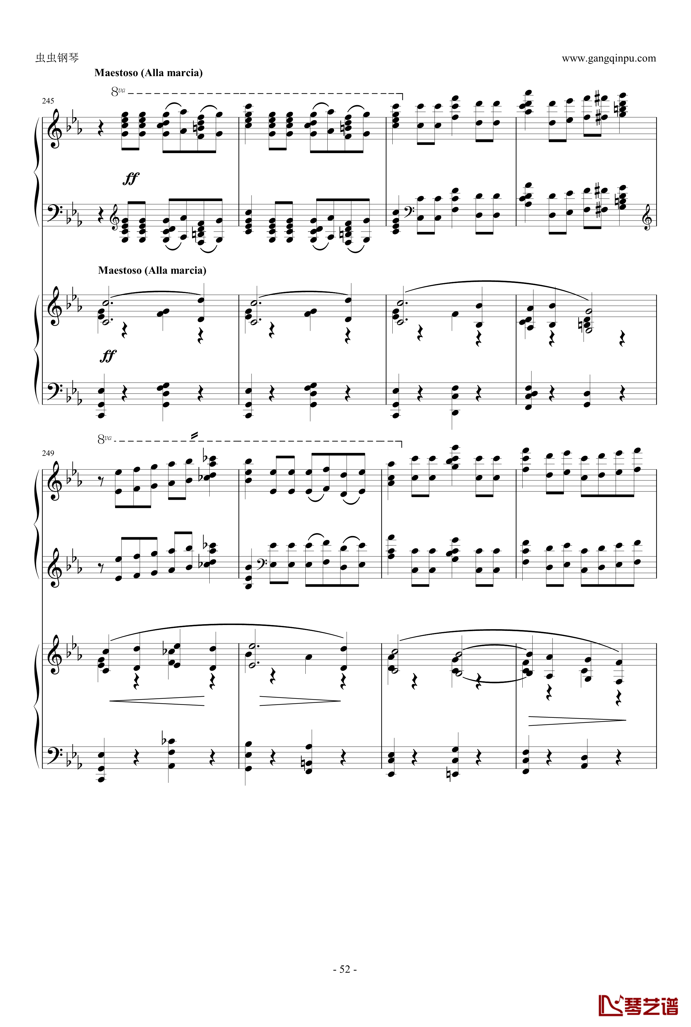 c小调第2钢琴协奏曲钢琴谱-拉赫马尼若夫52