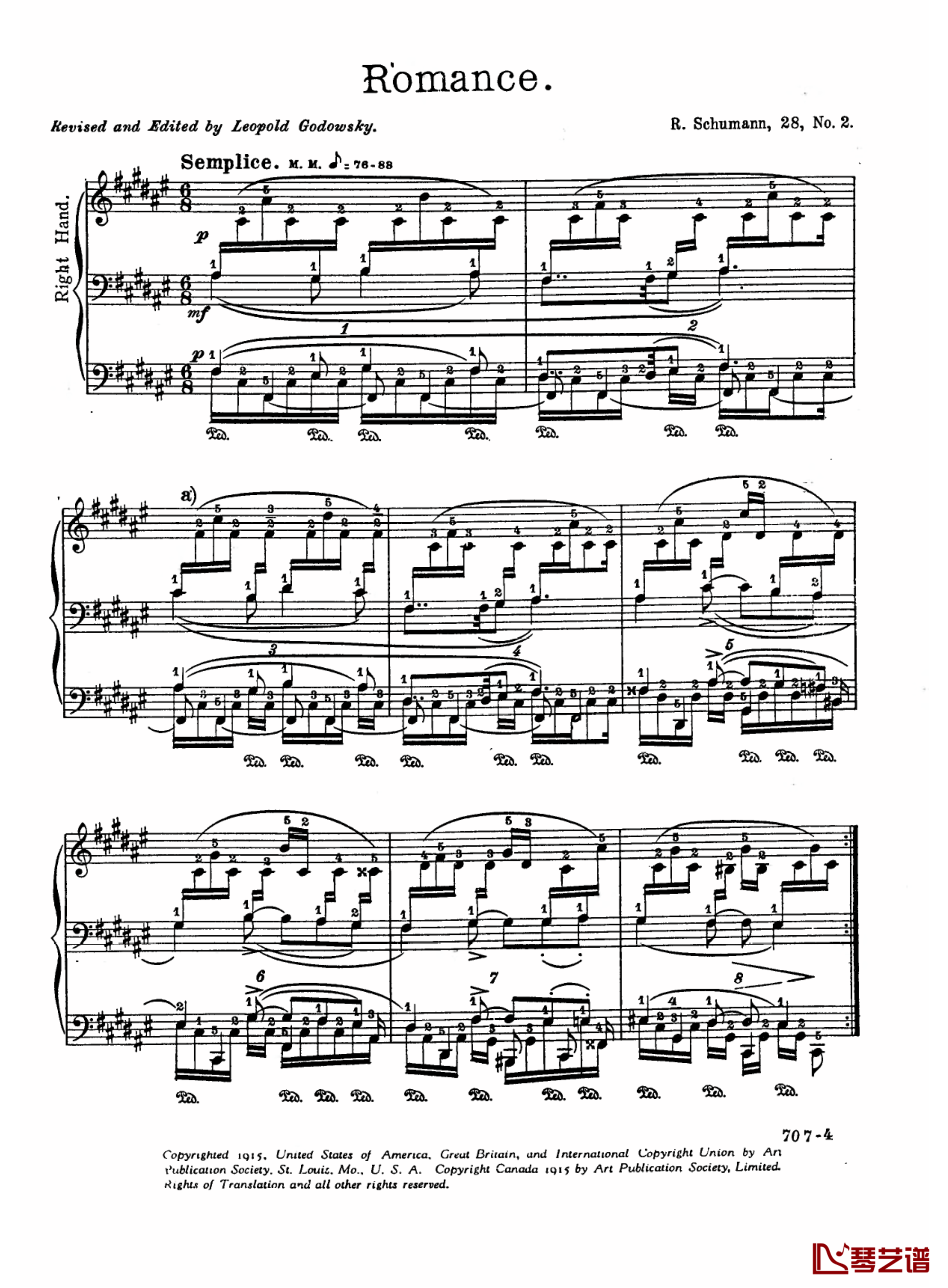 升F大调浪漫曲Op.28  No.2钢琴谱-舒曼1