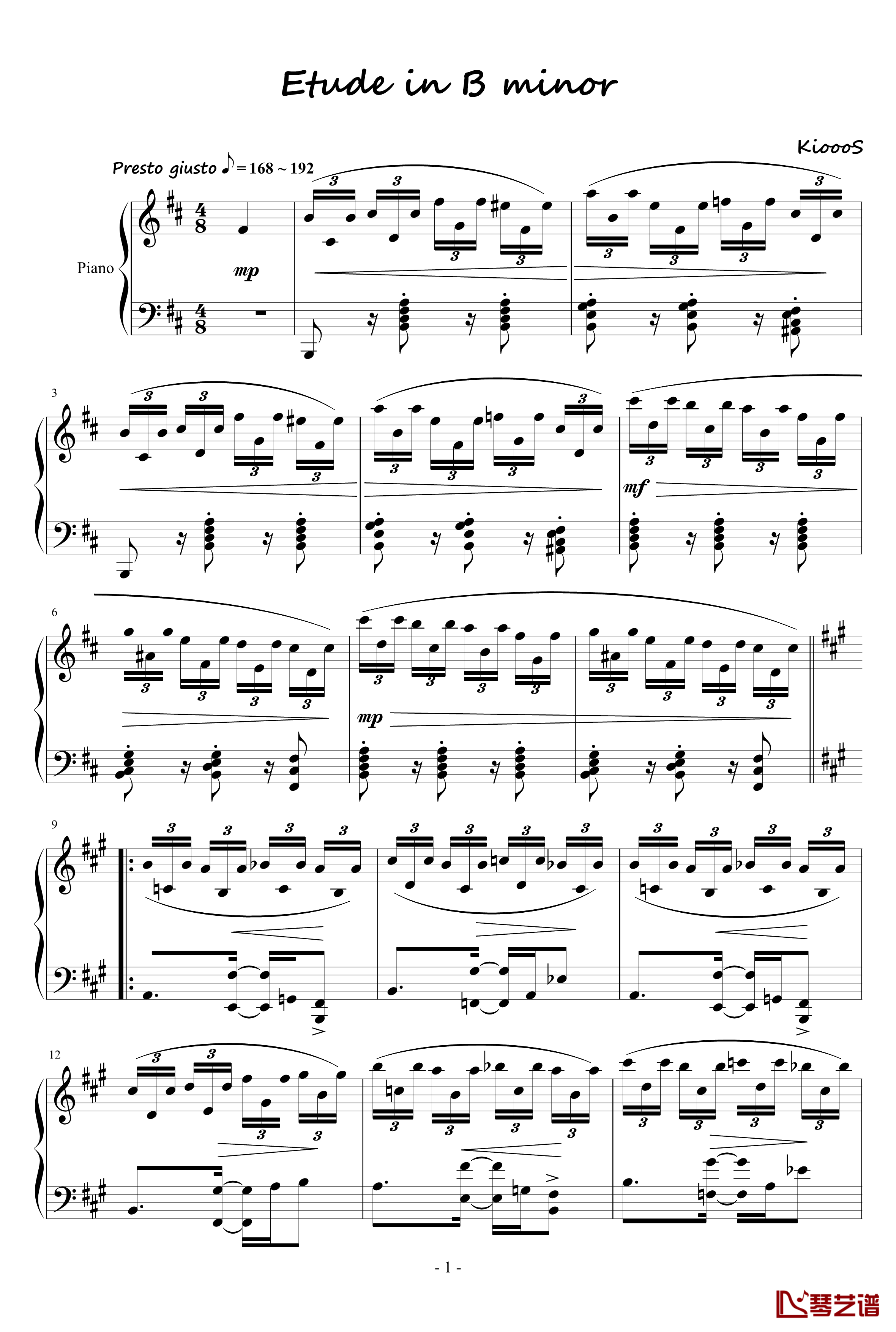 Etude in B minor钢琴谱-KioooS1