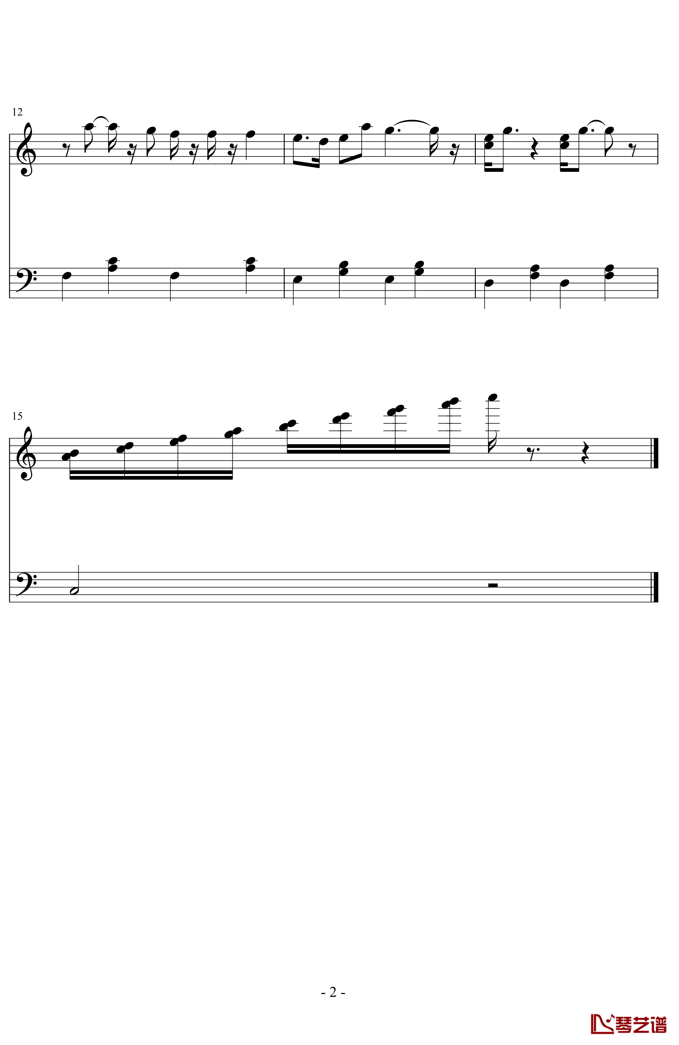 噗噗体操钢琴谱-简单版-儿童歌曲2
