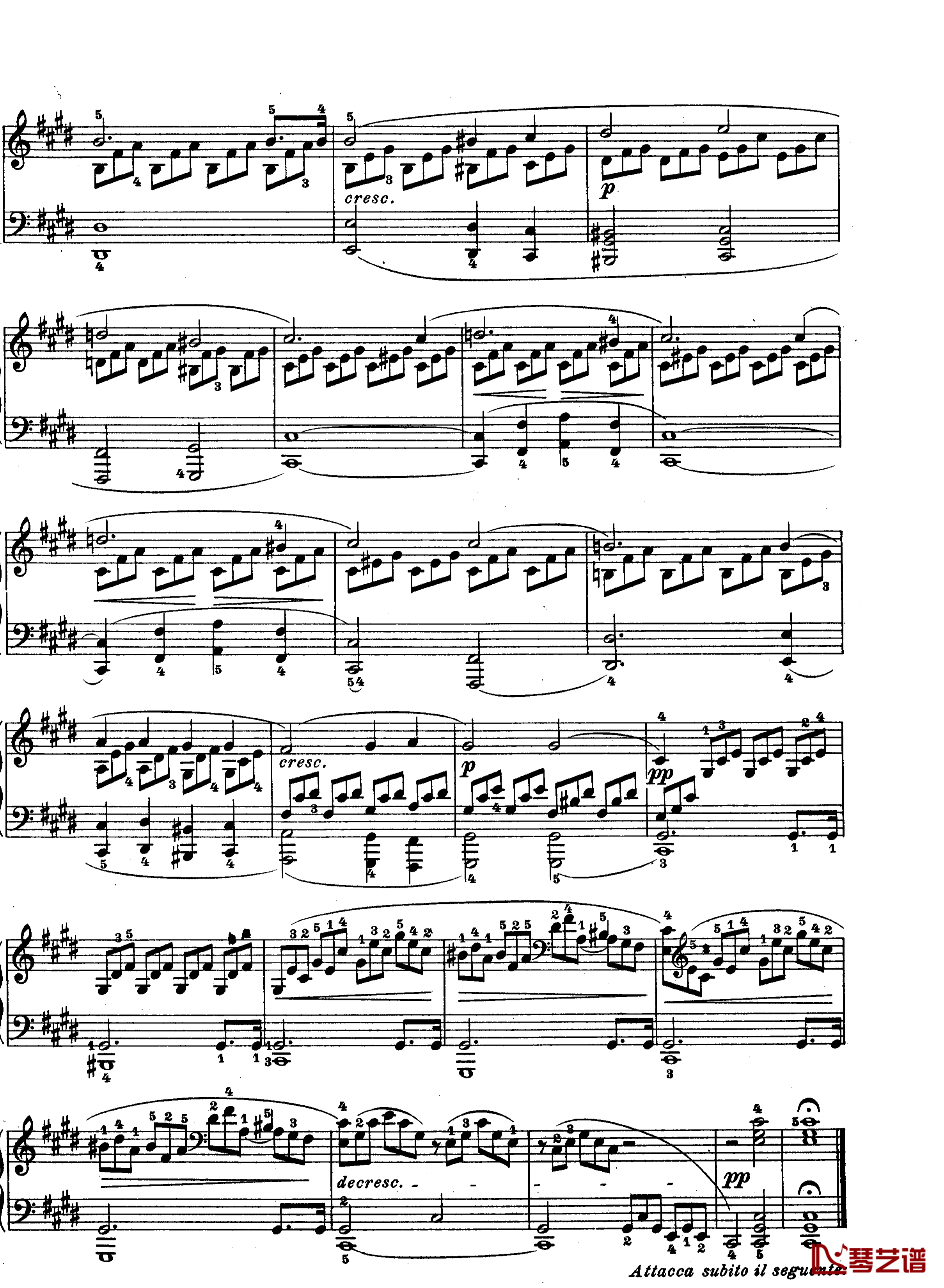 月光曲钢琴谱-第十四钢琴奏鸣曲-Op.27 No.2-贝多芬-beethoven3
