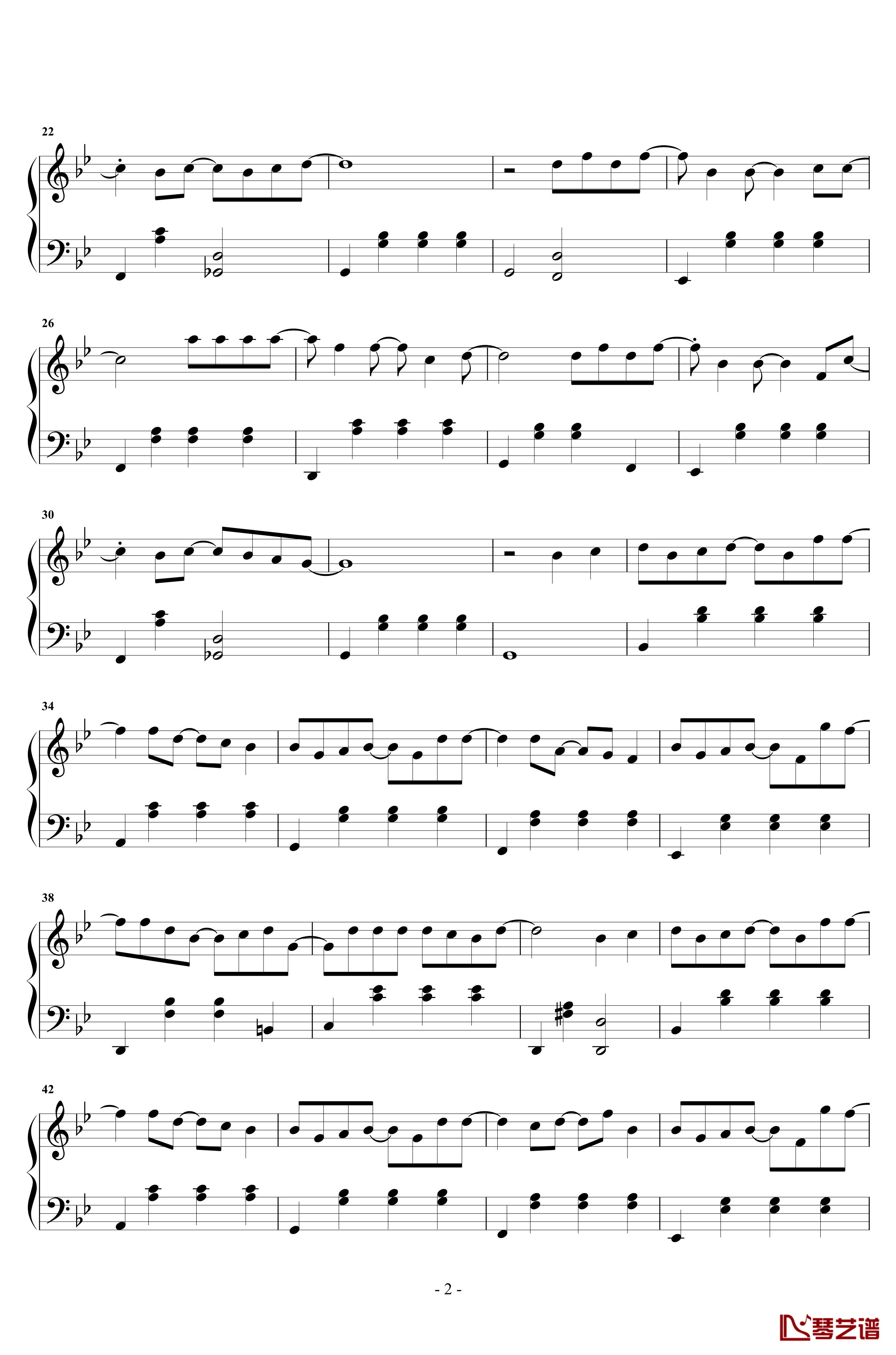 体面钢琴谱-简易版-于文文2