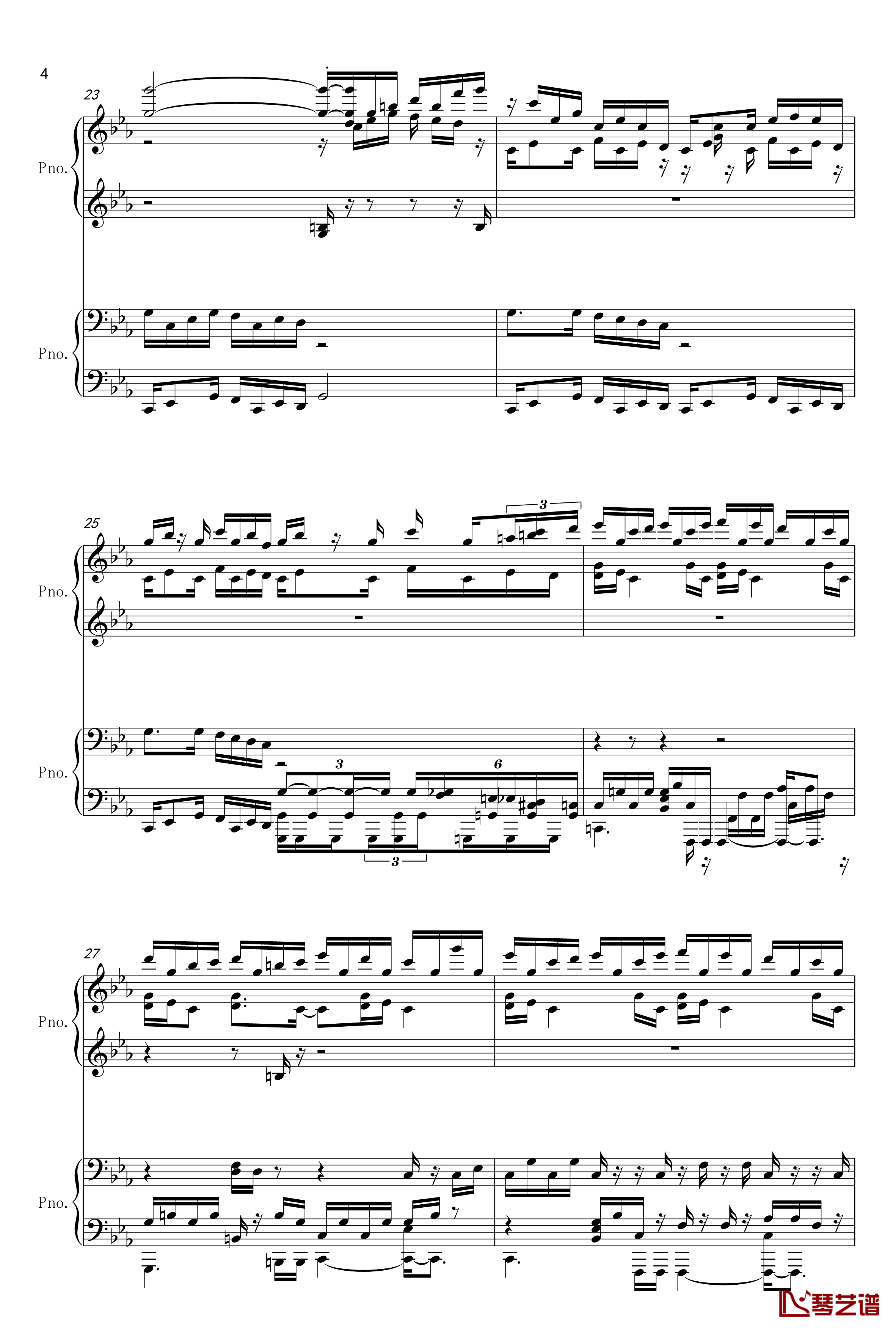 克罗地亚狂想曲-四手联弹钢琴谱-单钢琴-马克西姆-Maksim·Mrvica4