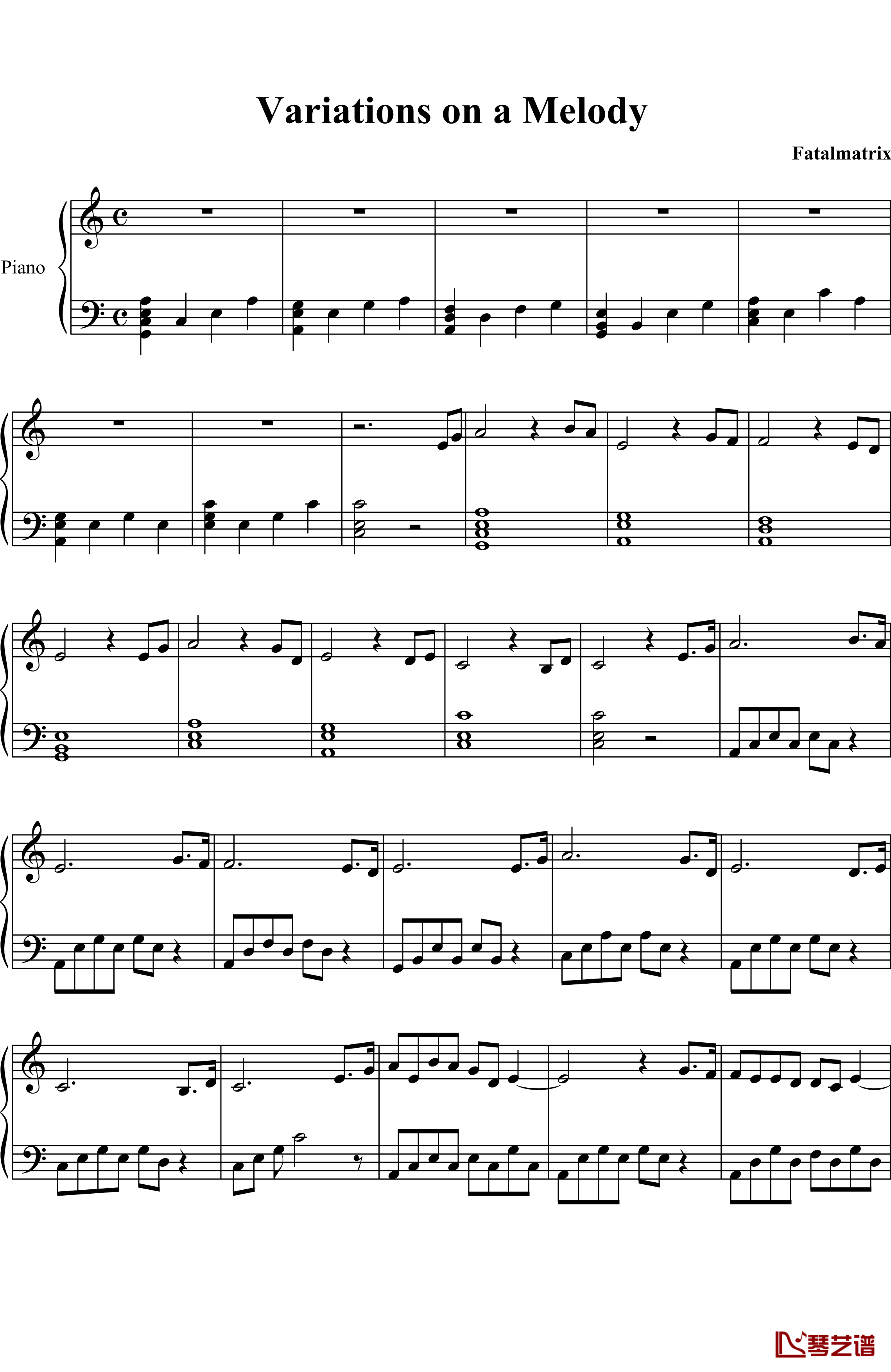 Variations on a Melody钢琴谱-Fatalmatrix1