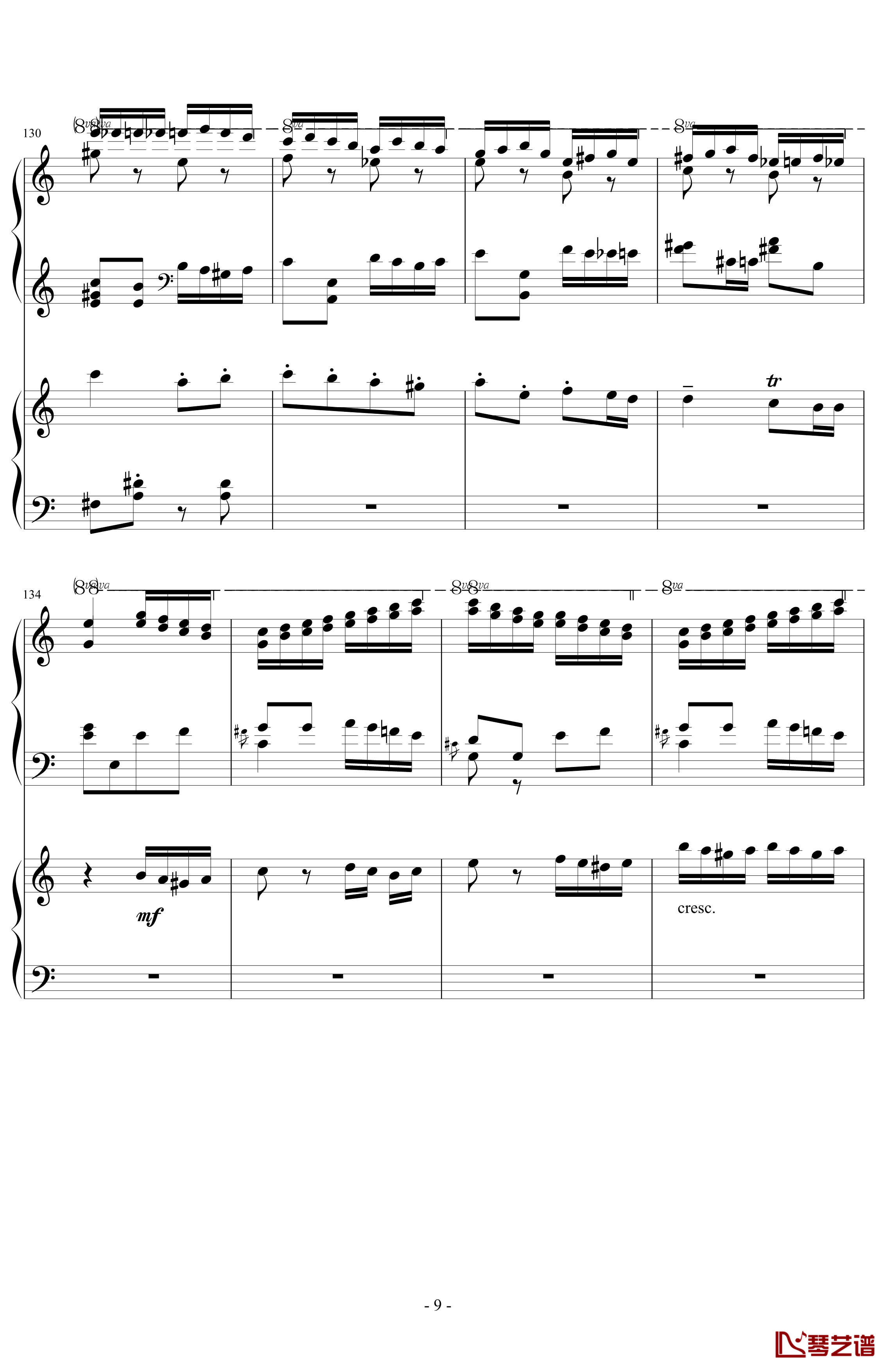 一首土耳其写出人的一生钢琴谱-莫扎特9