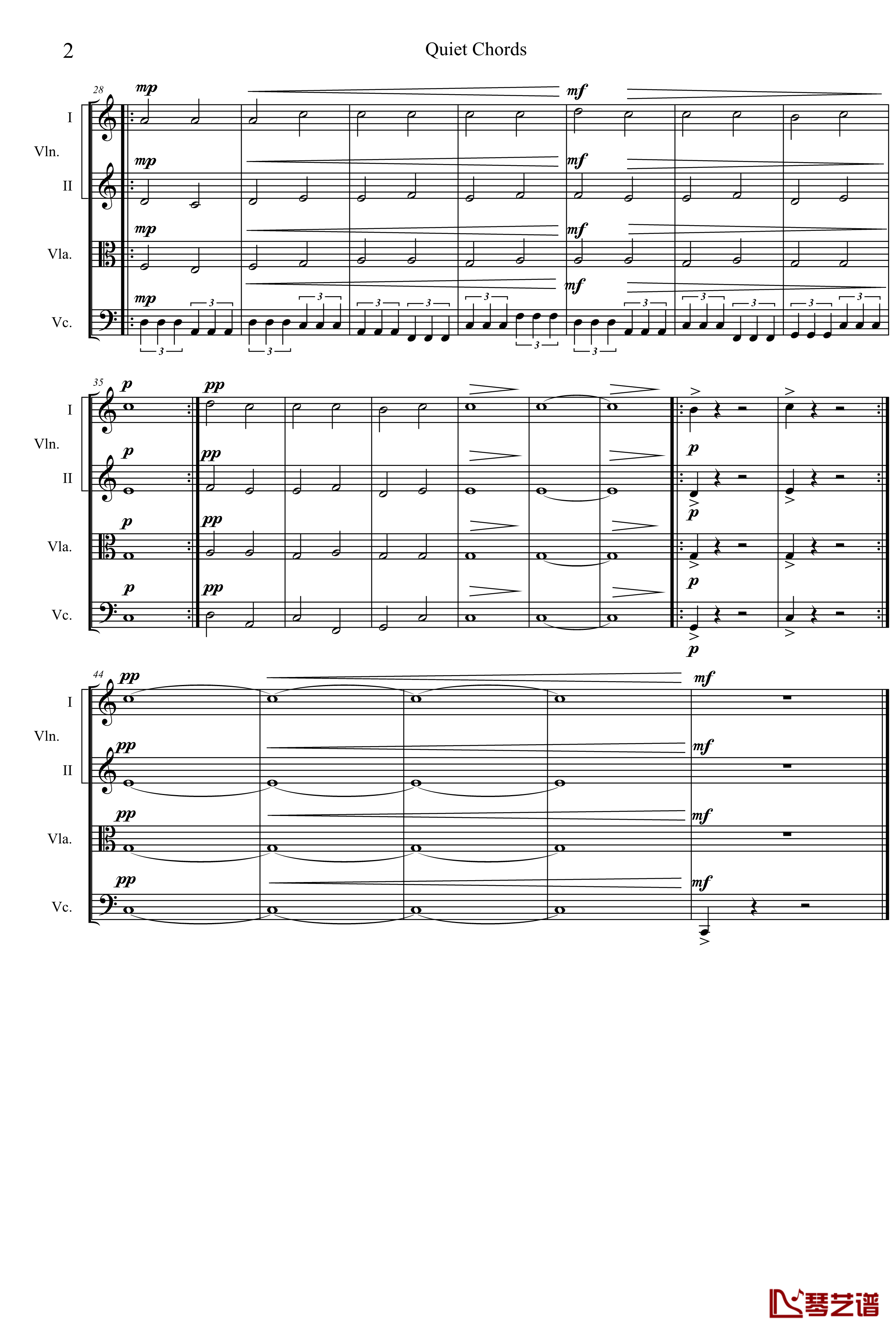 Quiet Chords钢琴谱-弦乐四重奏-项海波2