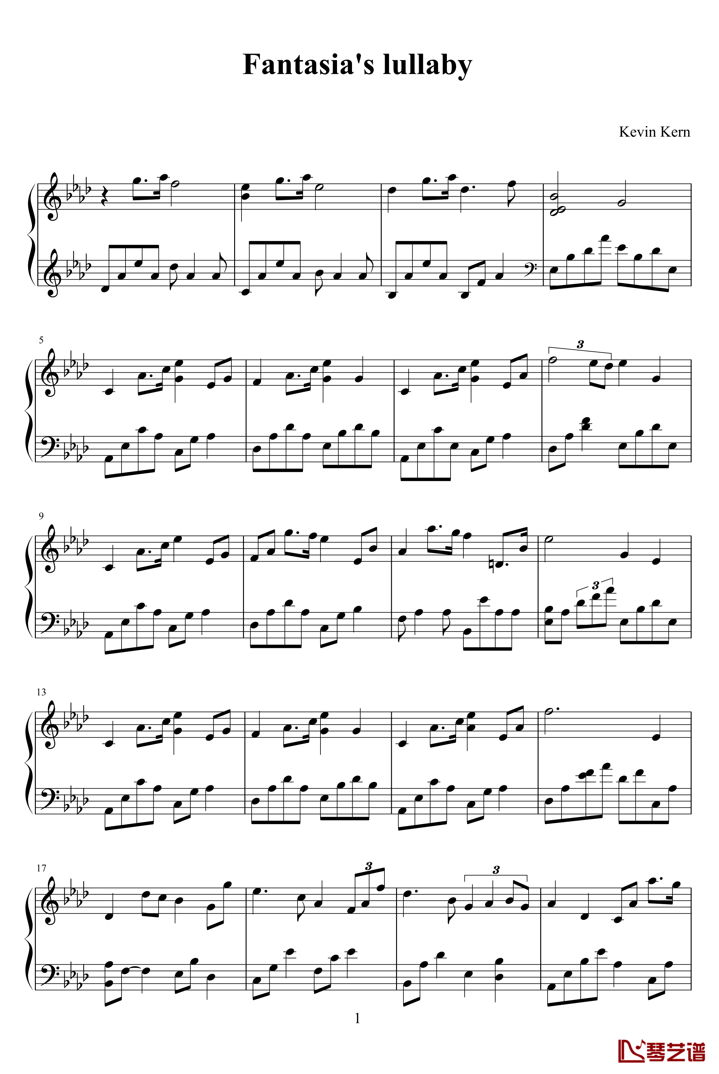 Fantasia's Lullaby钢琴谱-Kevin Kern1