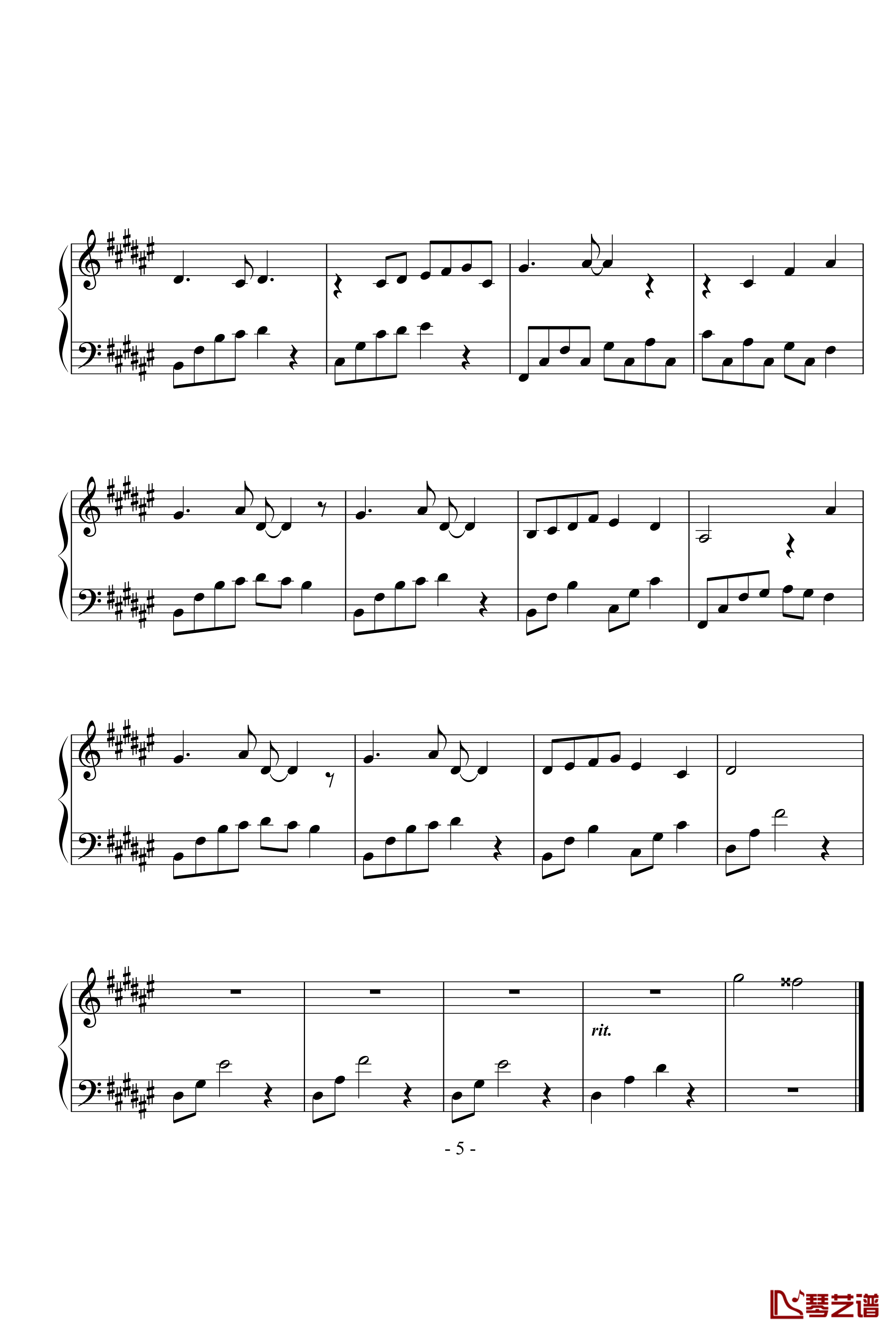 琵琶语钢琴谱-F大调伴奏-林海5