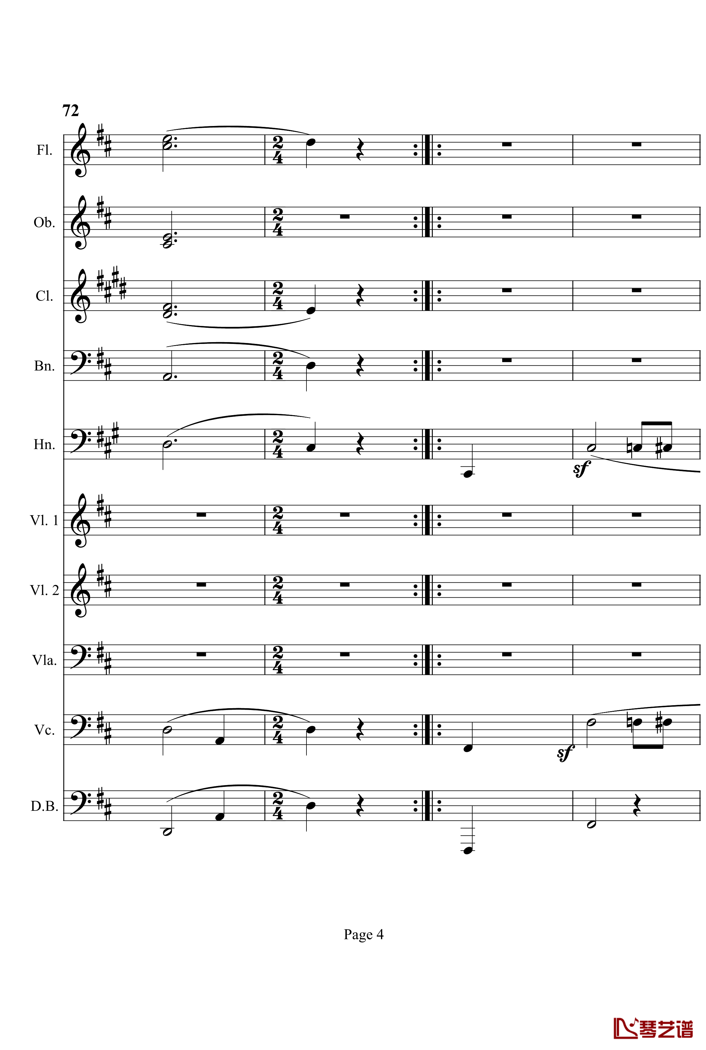 奏鸣曲之交响钢琴谱-第7首-Ⅲ-贝多芬-beethoven4