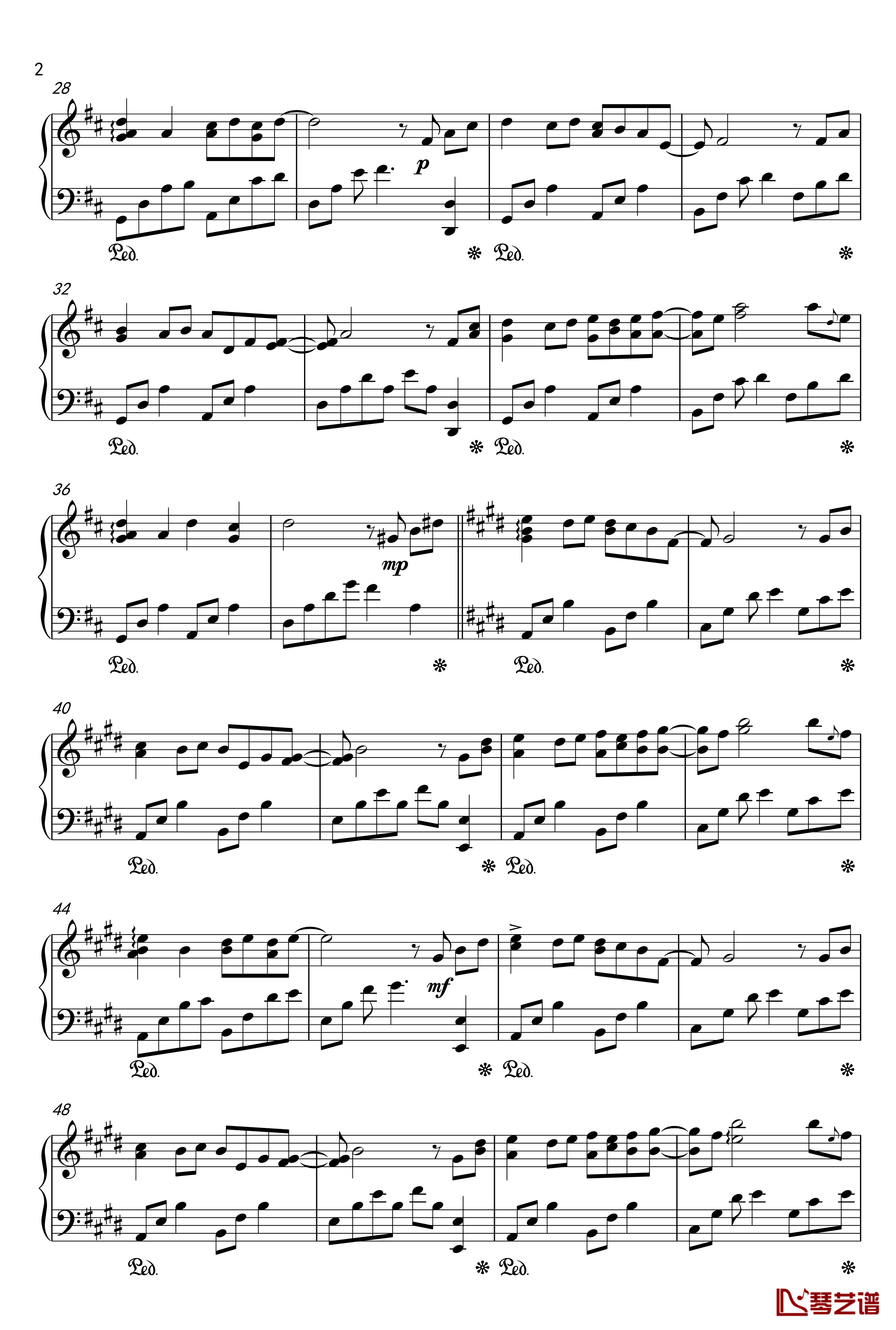 下一个你钢琴谱-第八钢琴曲 -sjy6152