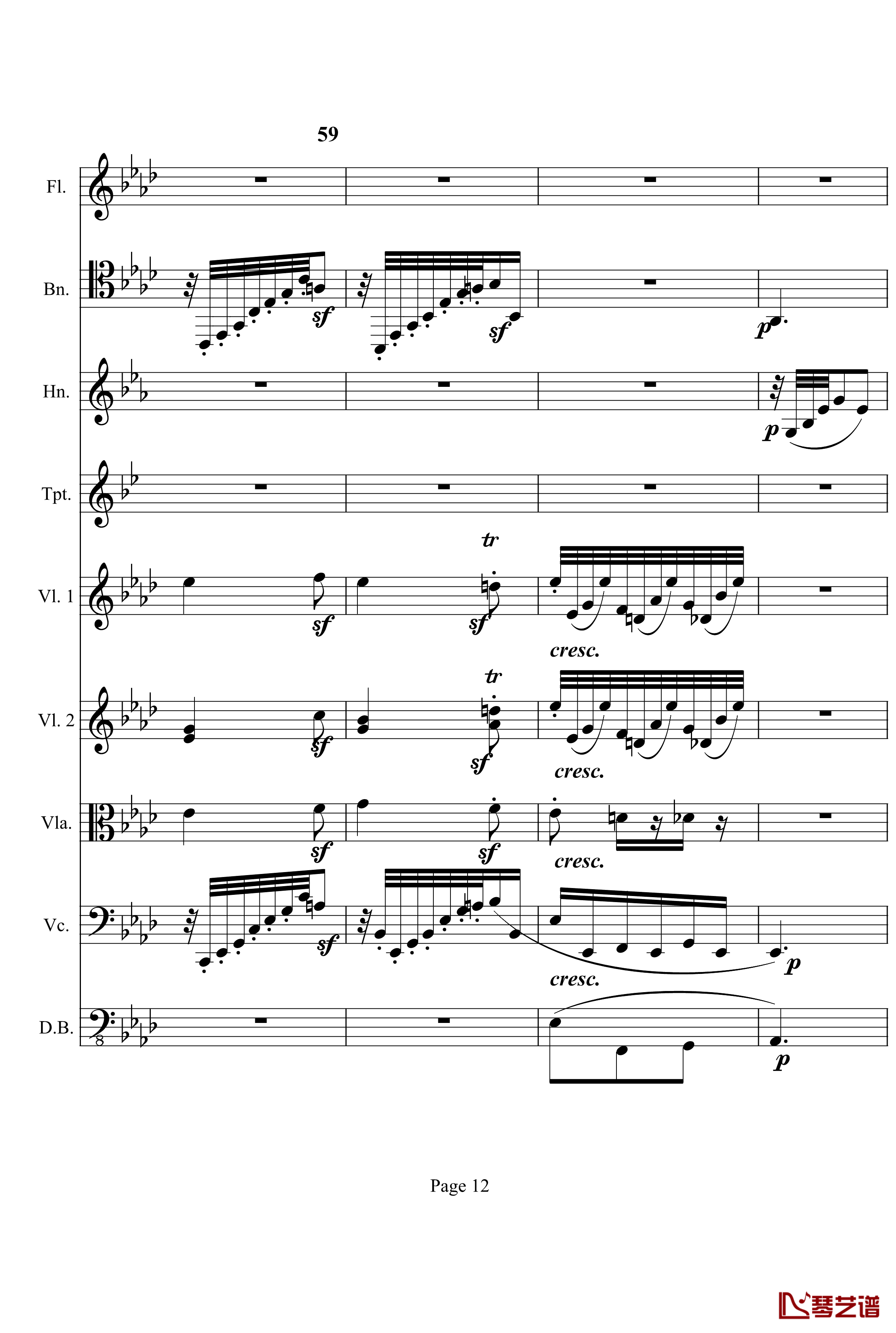奏鸣曲之交响钢琴谱-第12首-Ⅰ-贝多芬-beethoven12