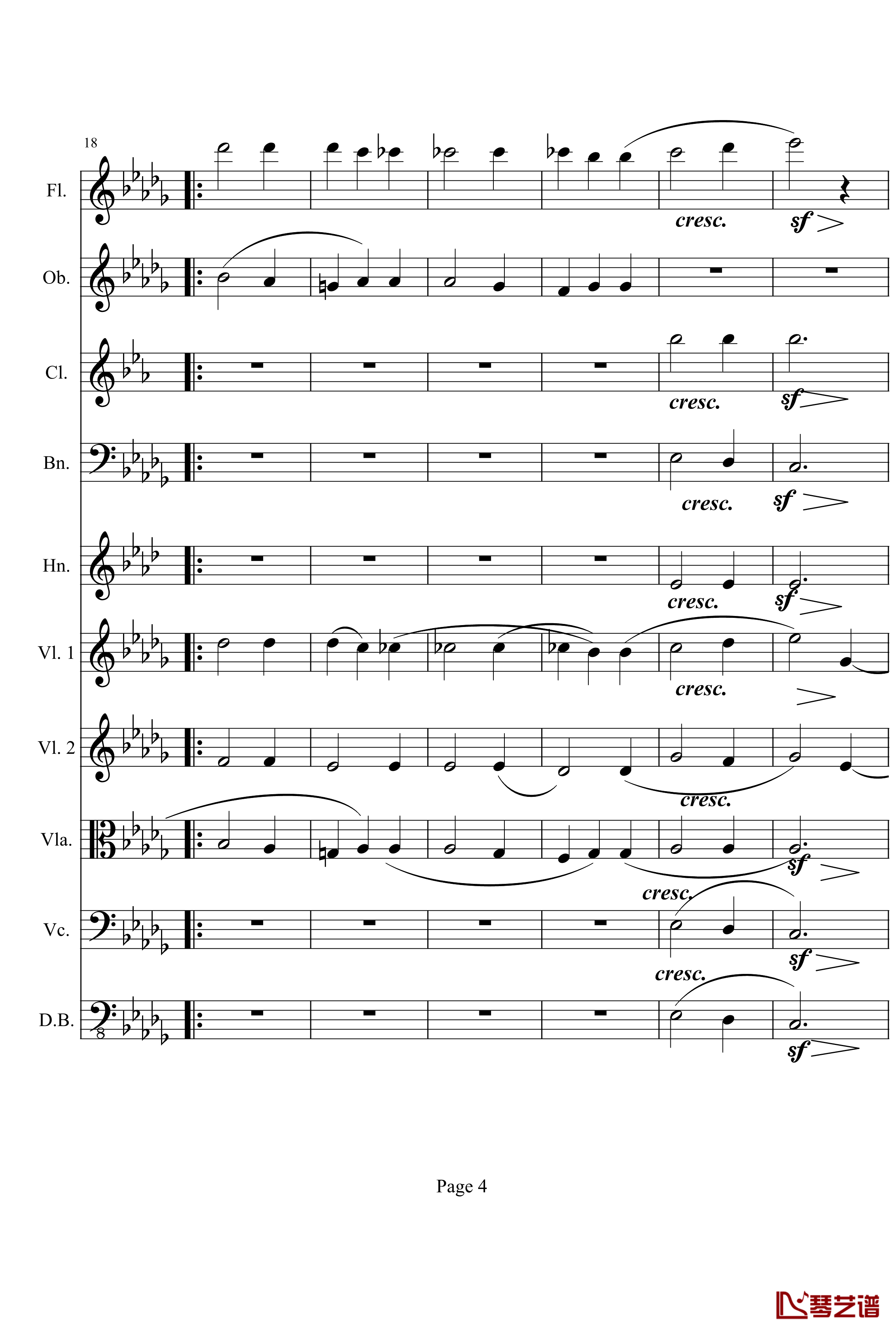 奏鸣曲之交响钢琴谱-第14首-Ⅱ-贝多芬-beethoven4