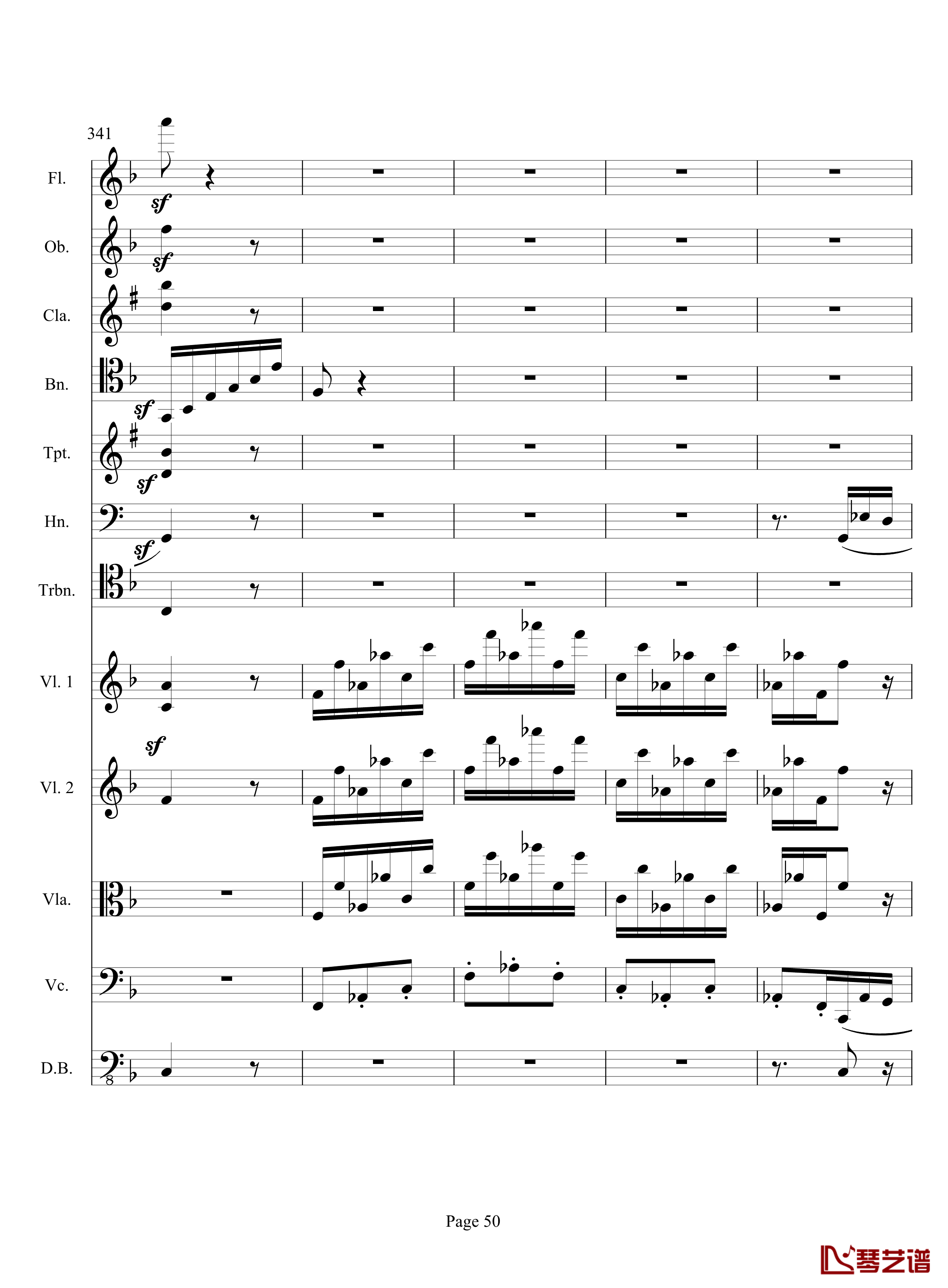 奏鸣曲之交响钢琴谱-第17首-Ⅲ-贝多芬-beethoven50