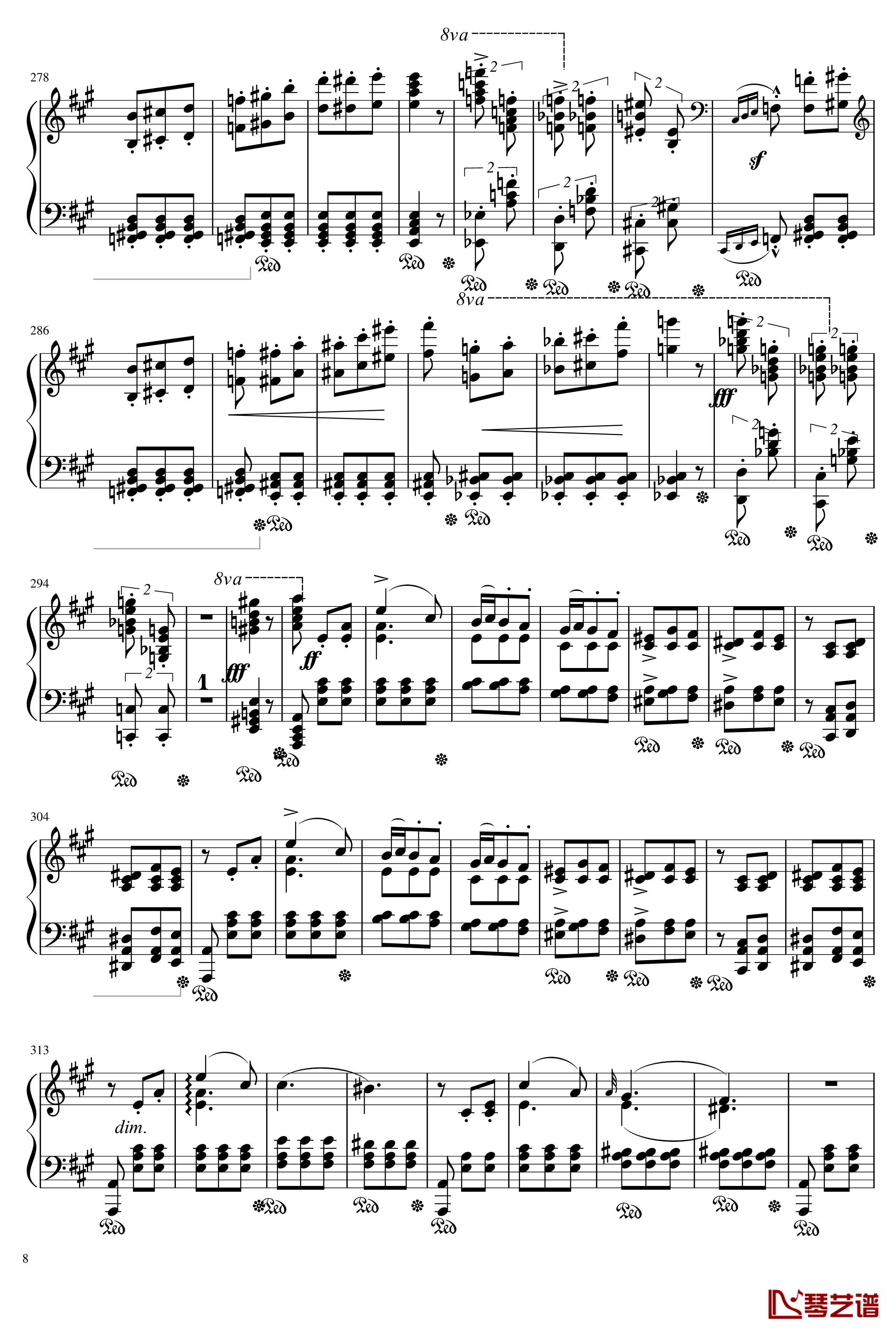 Mephisto Waltz No. 1 S. 514钢琴谱-李斯特8