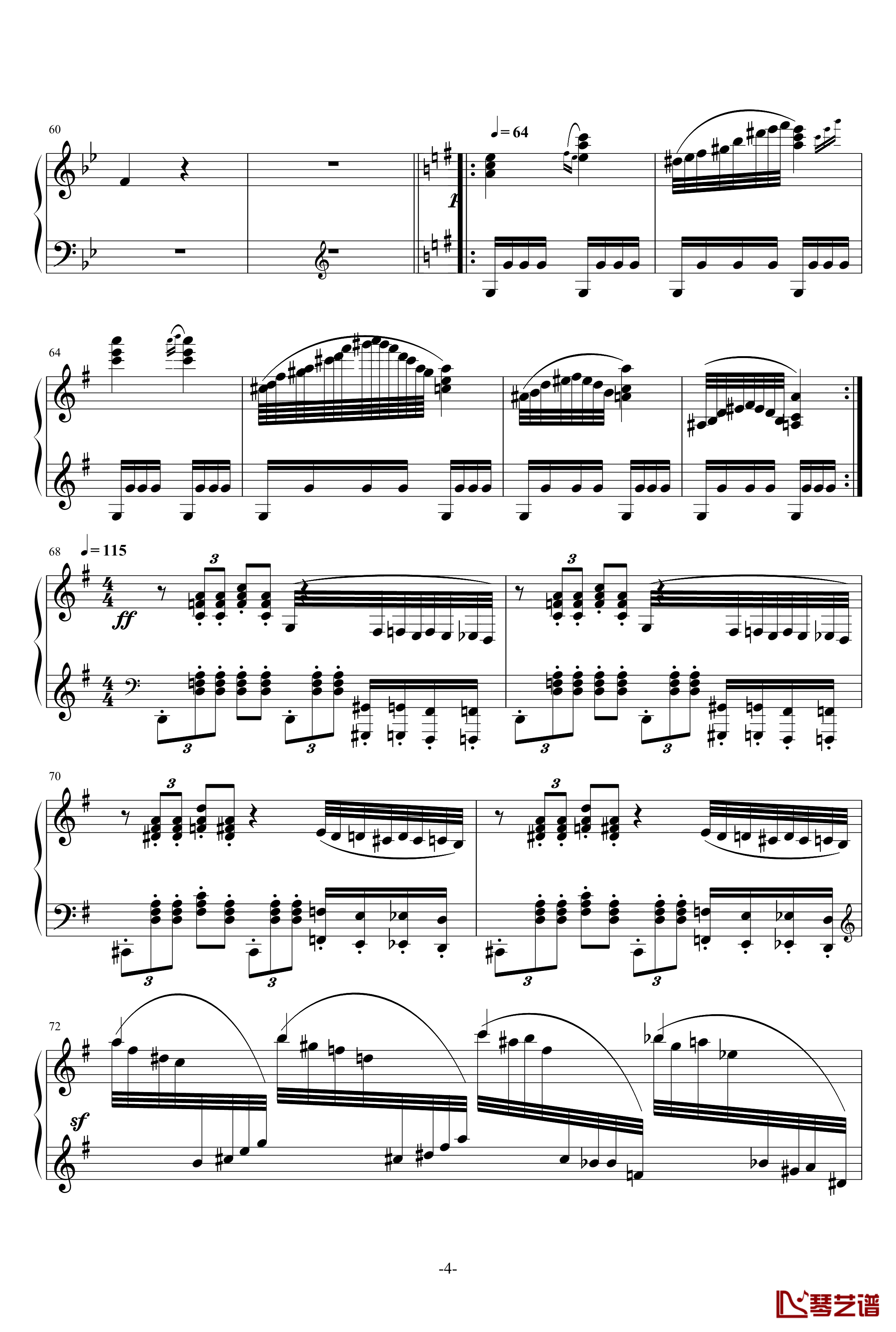 小温狂想曲 3钢琴谱—具有匈牙利狂想曲风格的一曲。—我的代表作-一个球4
