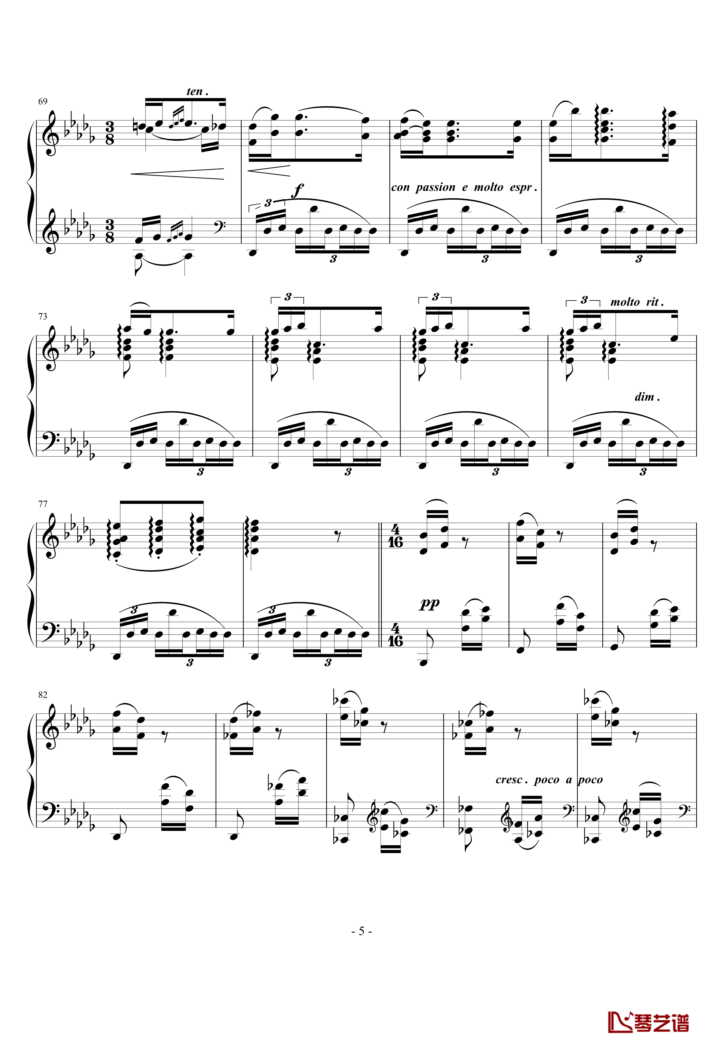 行板钢琴谱-勃拉姆斯-Brahms5