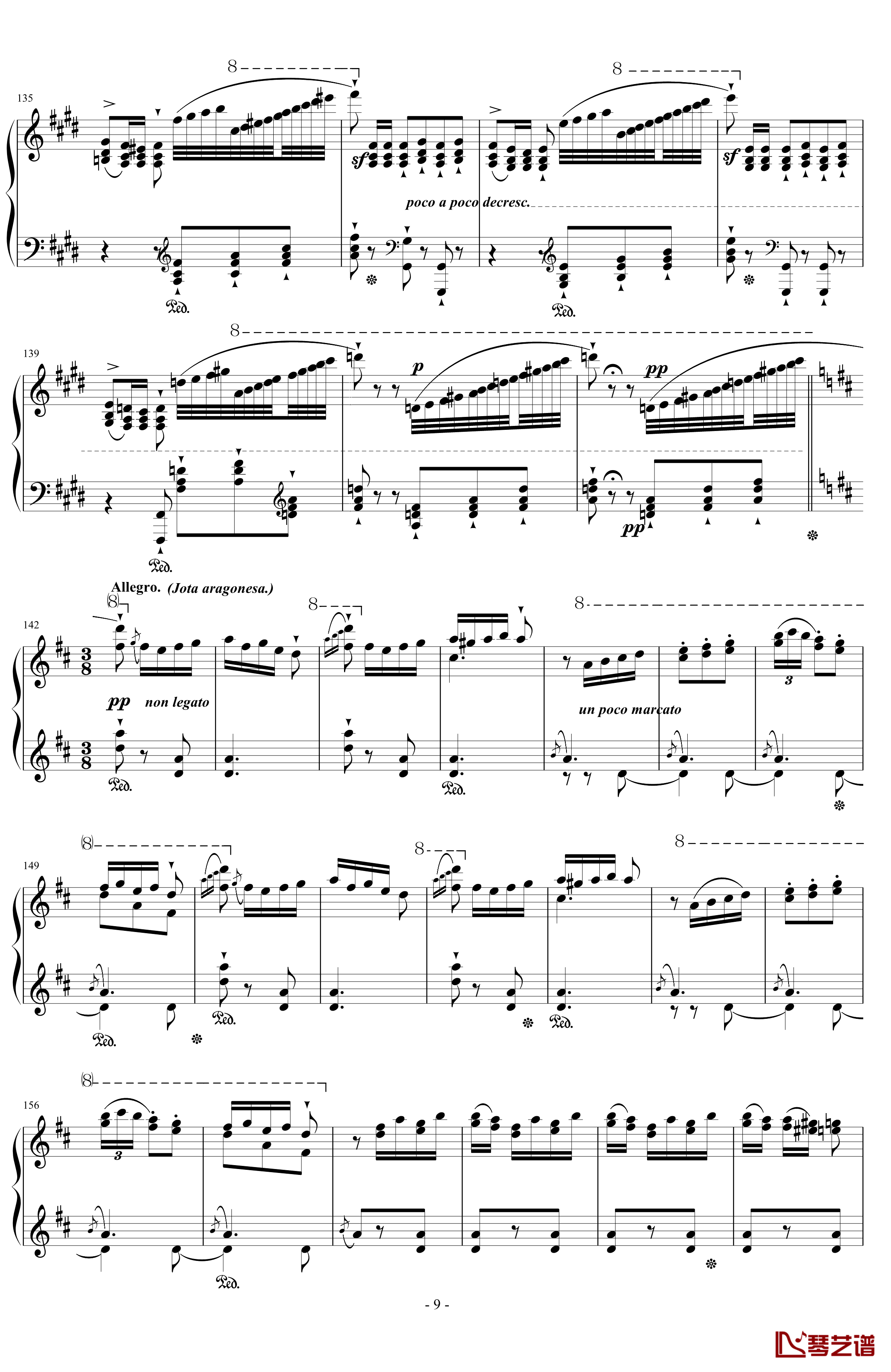 西班牙狂想曲钢琴谱-难度极高的炫技大作-李斯特9