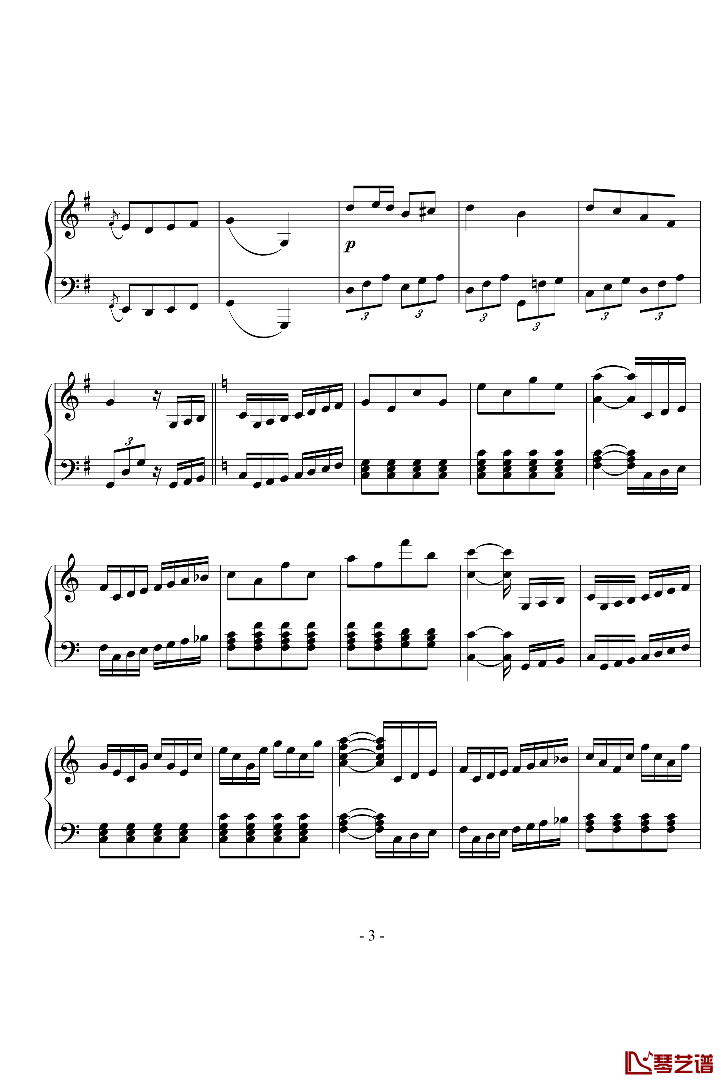 第25奏鸣曲第三乐章钢琴谱-贝多芬-beethoven3