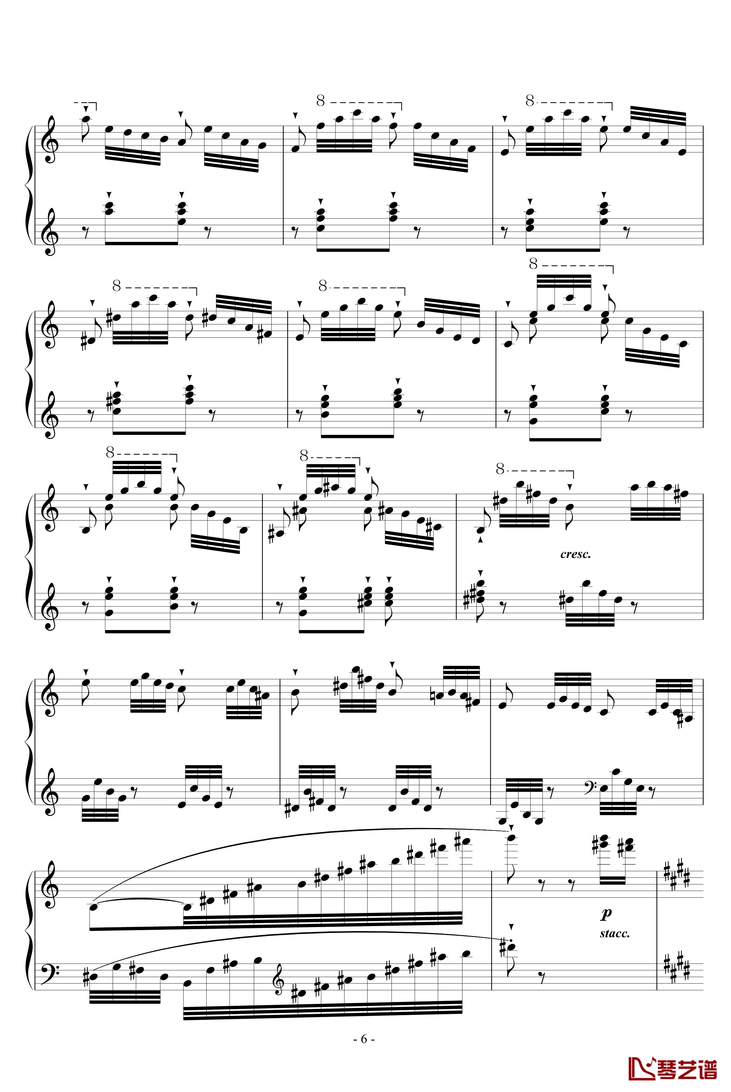 帕格尼尼练习曲5钢琴谱-李斯特6