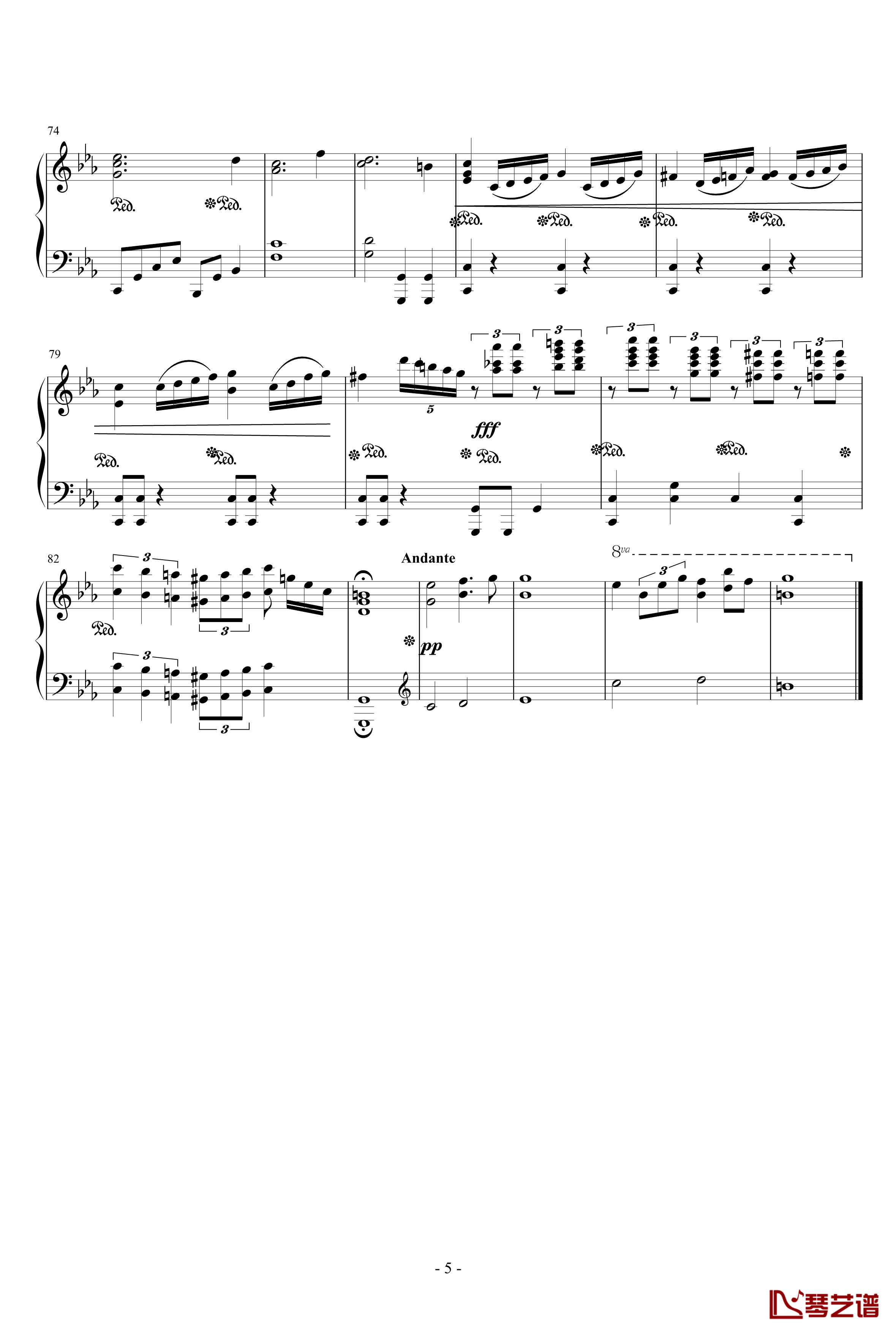 第一钢琴协奏曲蝎火钢琴谱-触手猴5