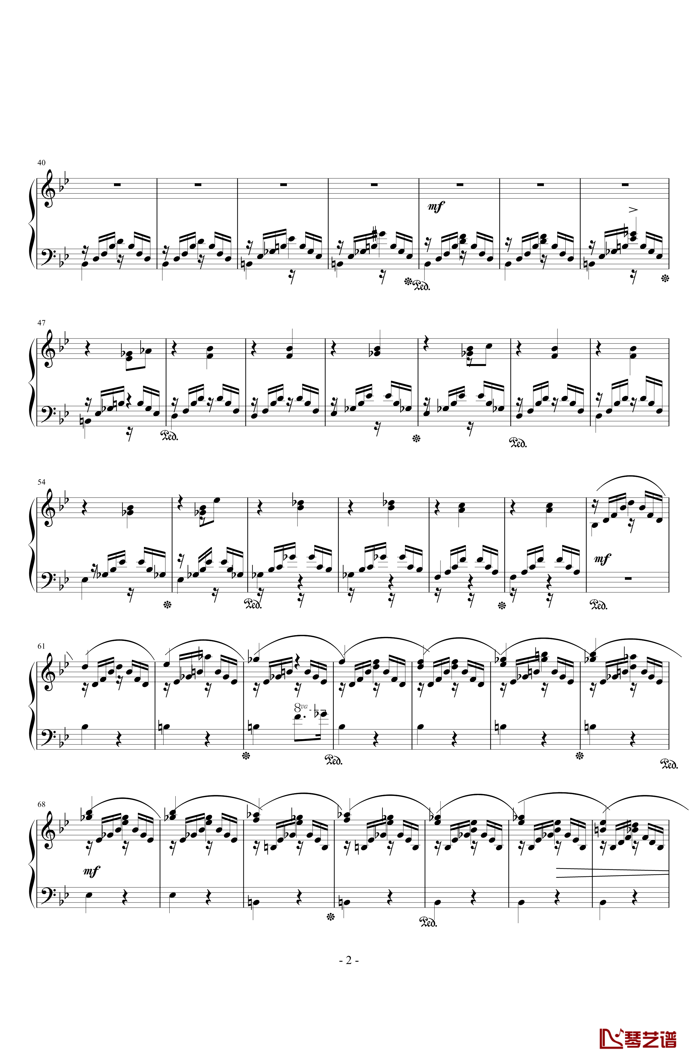 旋律练习曲op4 No 2钢琴谱-yangzhen0812