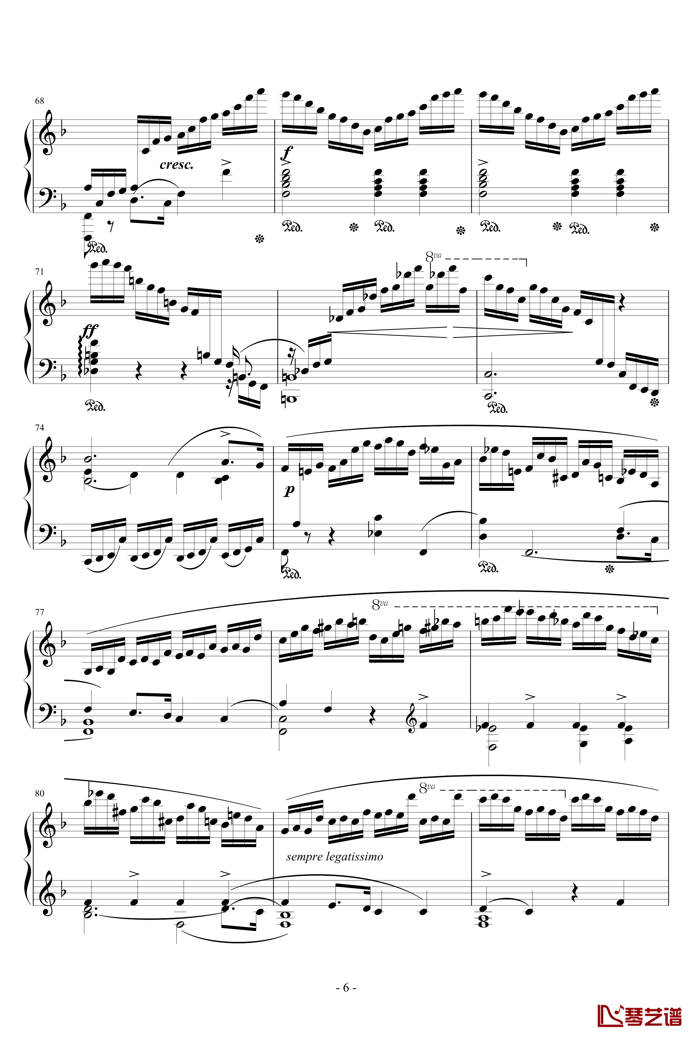 肖邦练习曲8钢琴谱-肖邦-chopin6