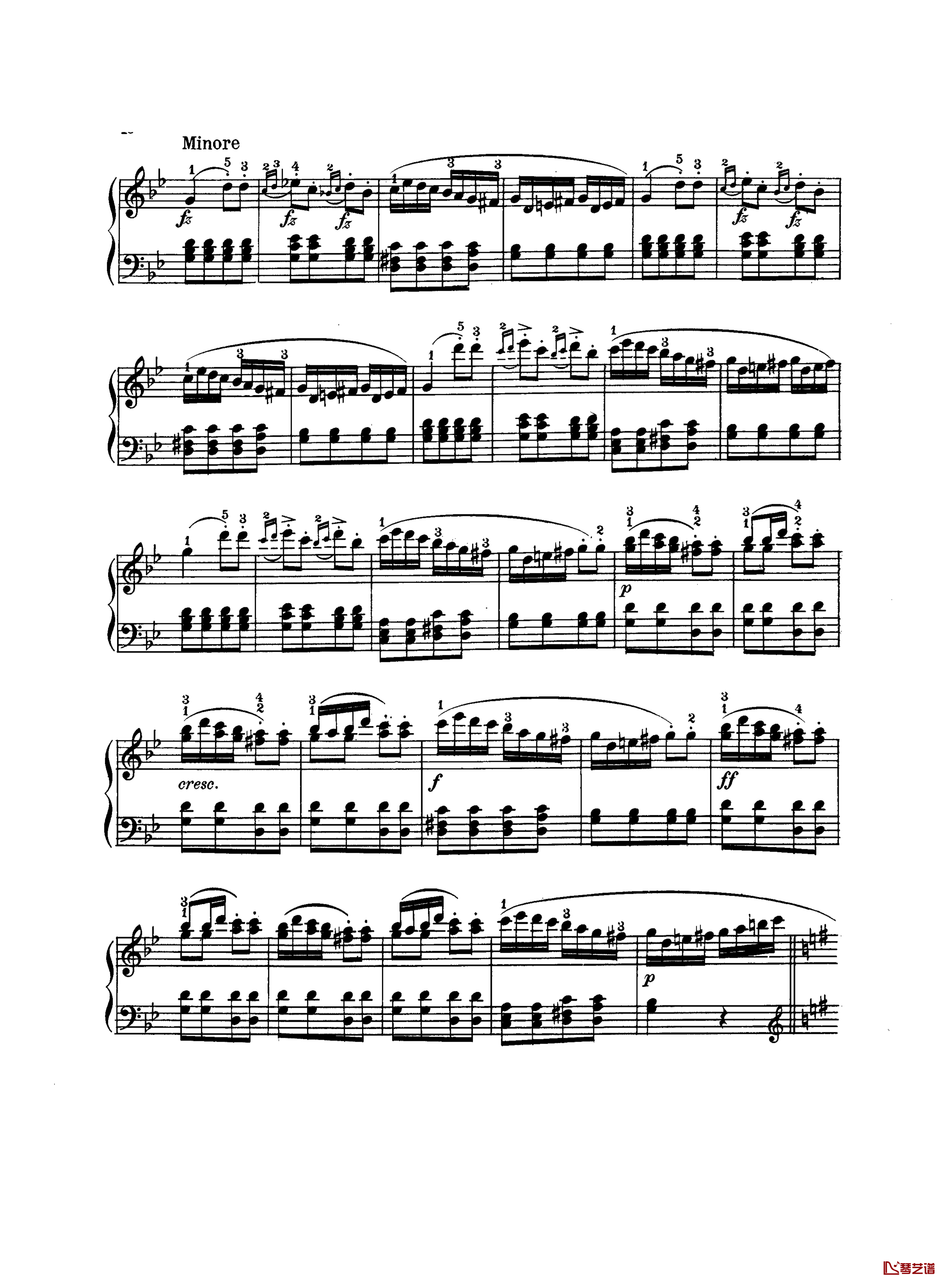 吉普赛回旋曲钢琴谱-带指法版-海顿3