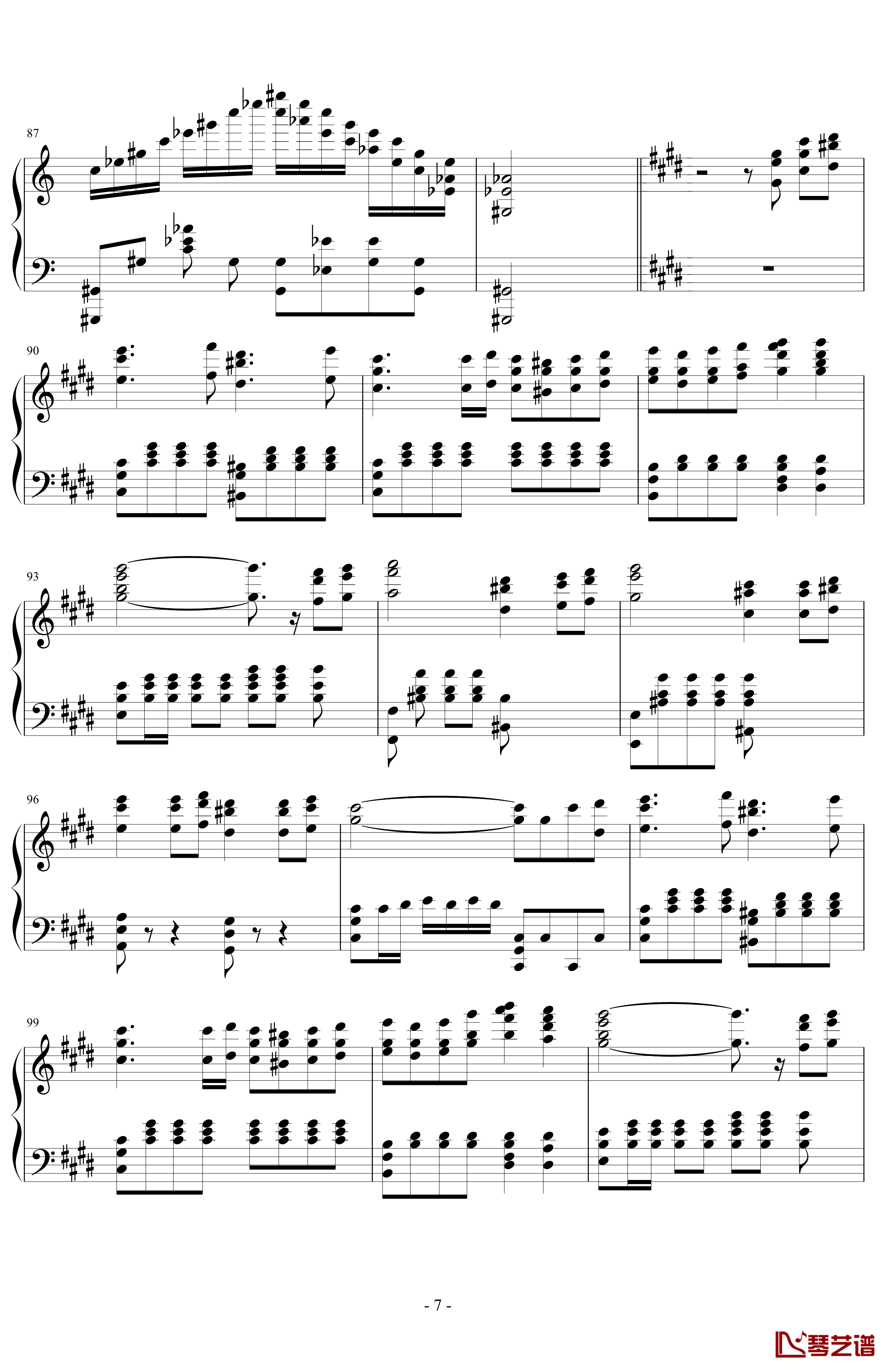 悲怆第三乐章钢琴谱-贝多芬7