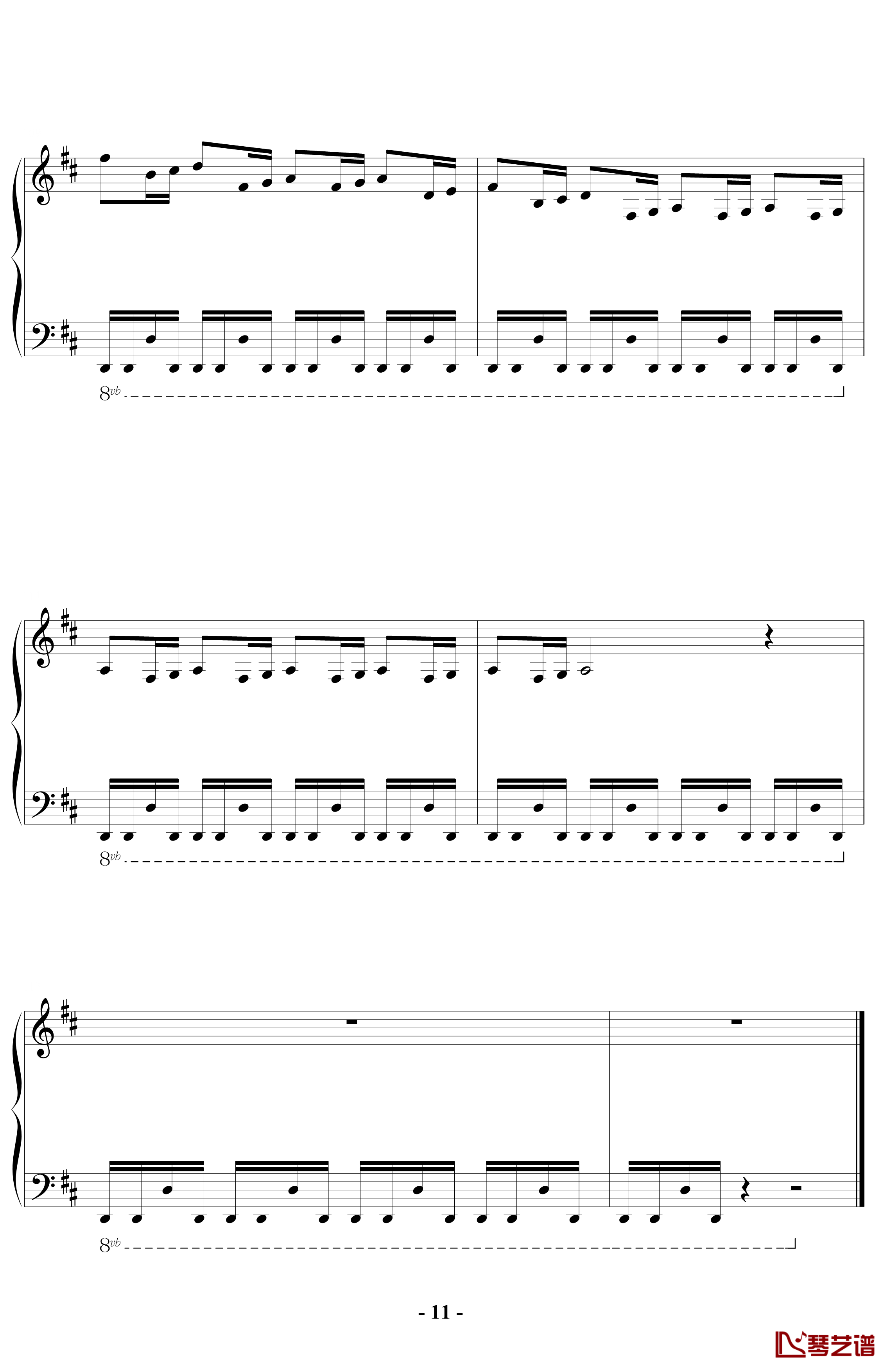 卡农钢琴谱-钢琴摇滚标准版-帕赫贝尔-Pachelbel11