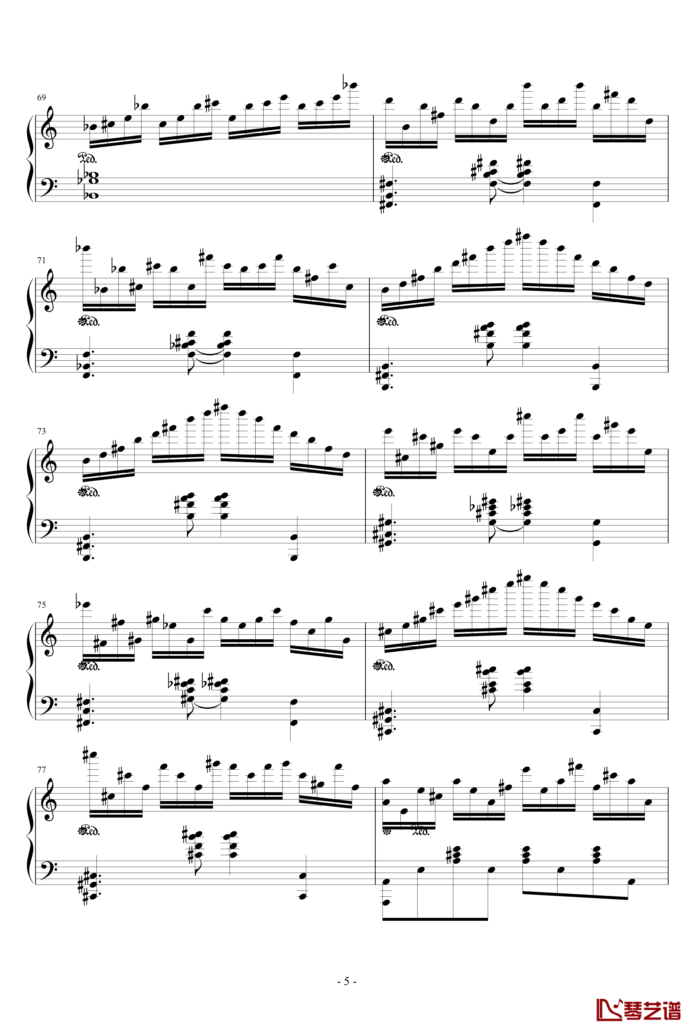 悲伤·第三乐章钢琴谱-贝多芬-beethoven5