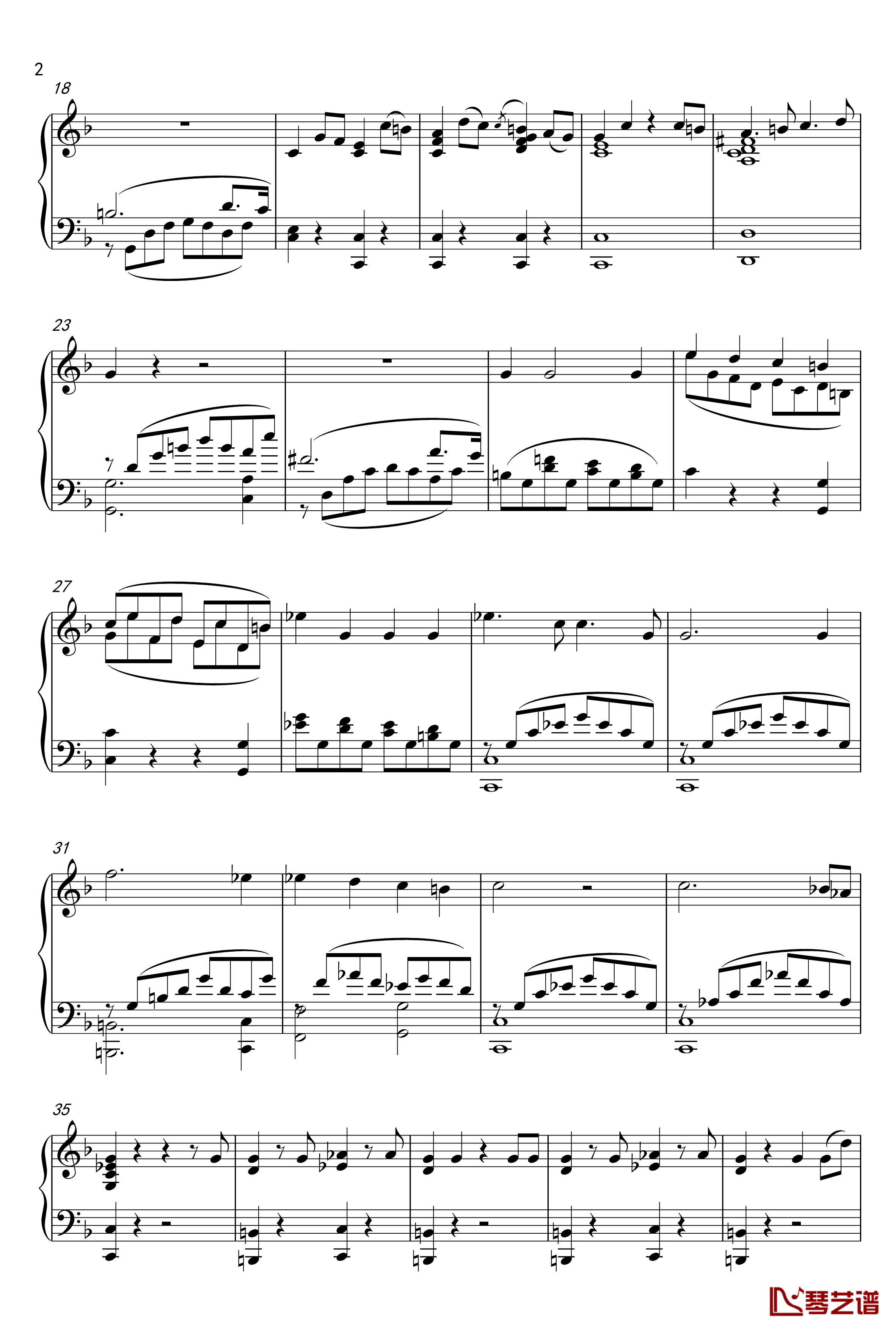 夜晚的奥秘钢琴谱-莫扎特2