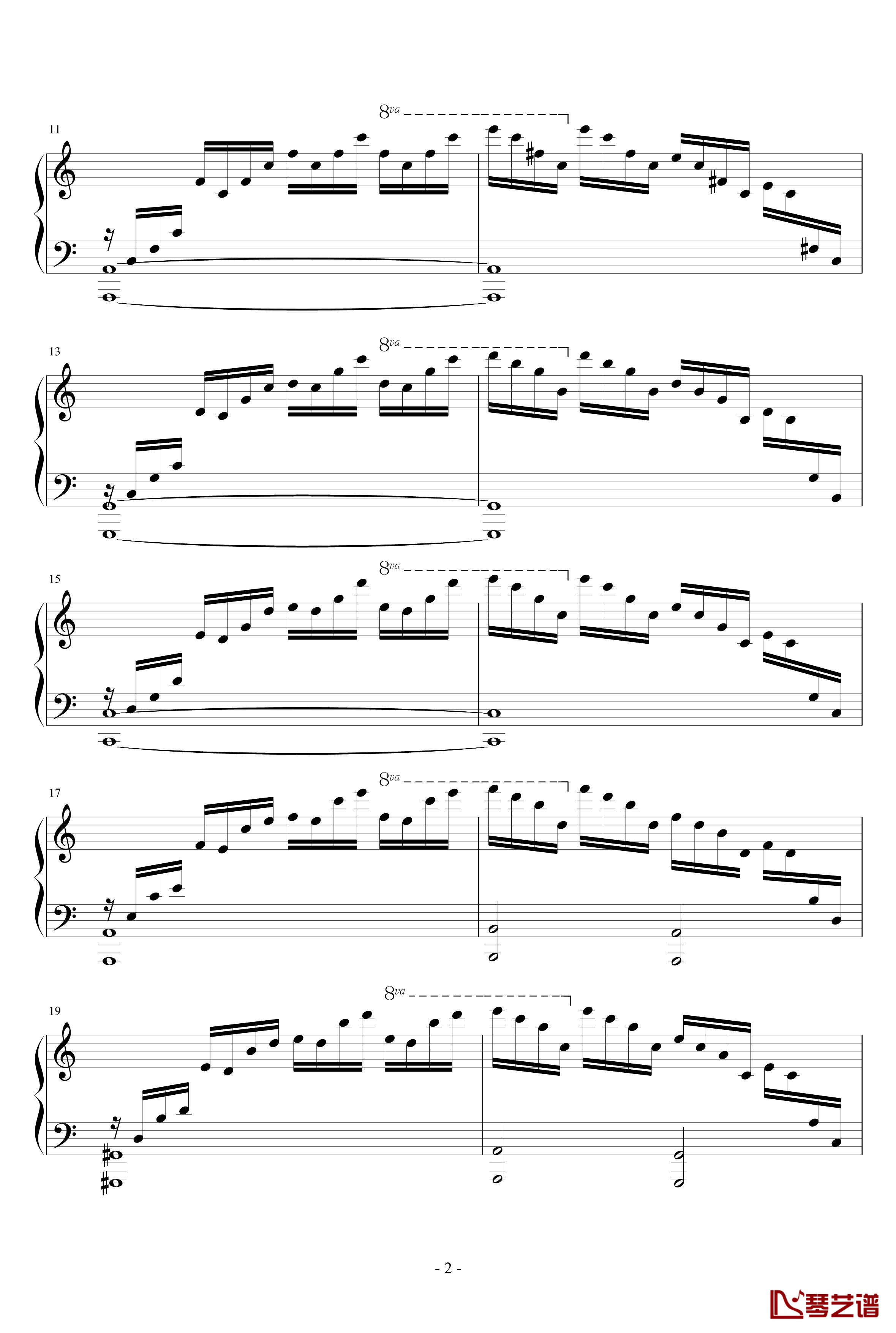 Etude OP.10 No.1钢琴谱-肖邦练习曲2